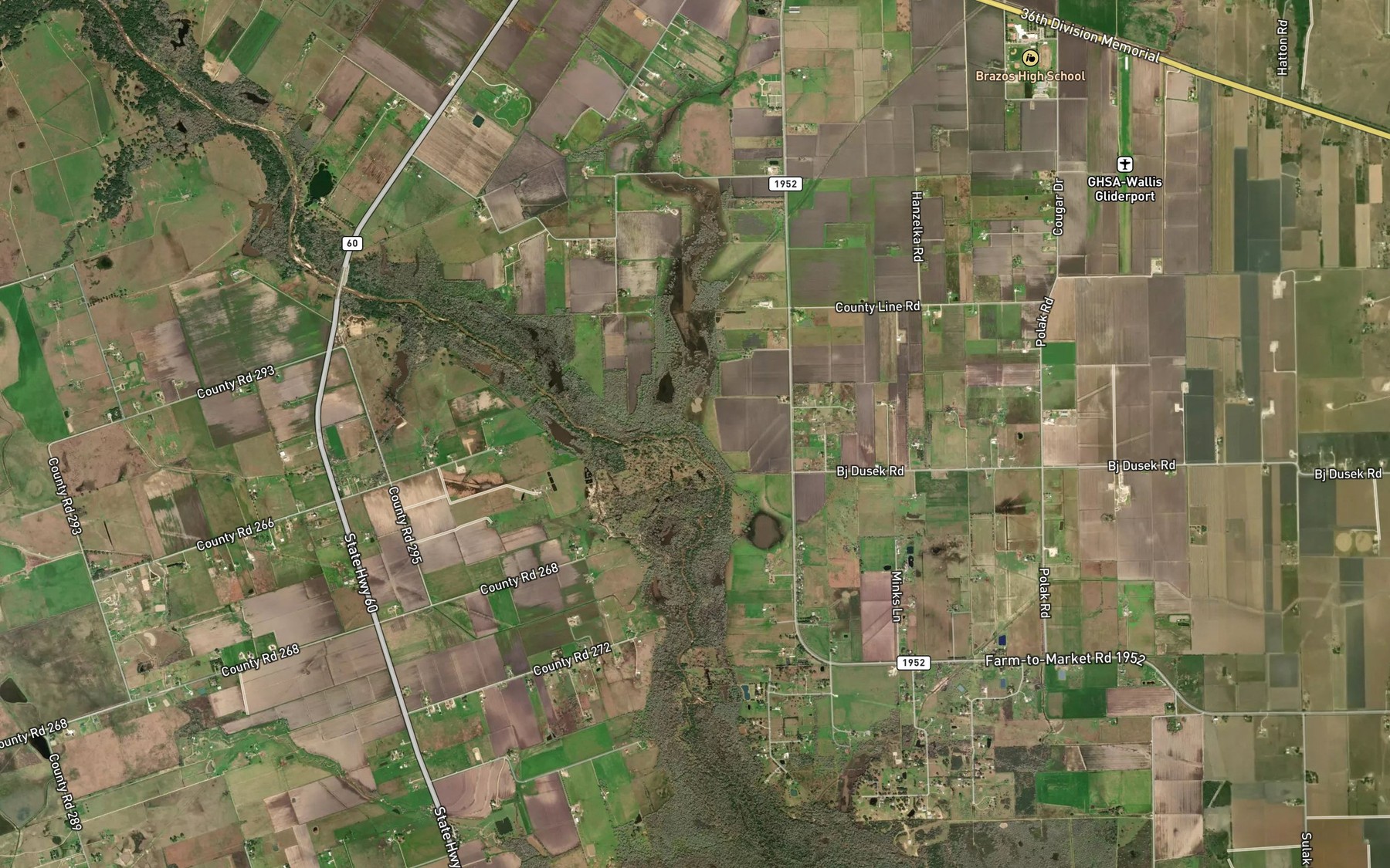 Satellite map of the Elm Slough