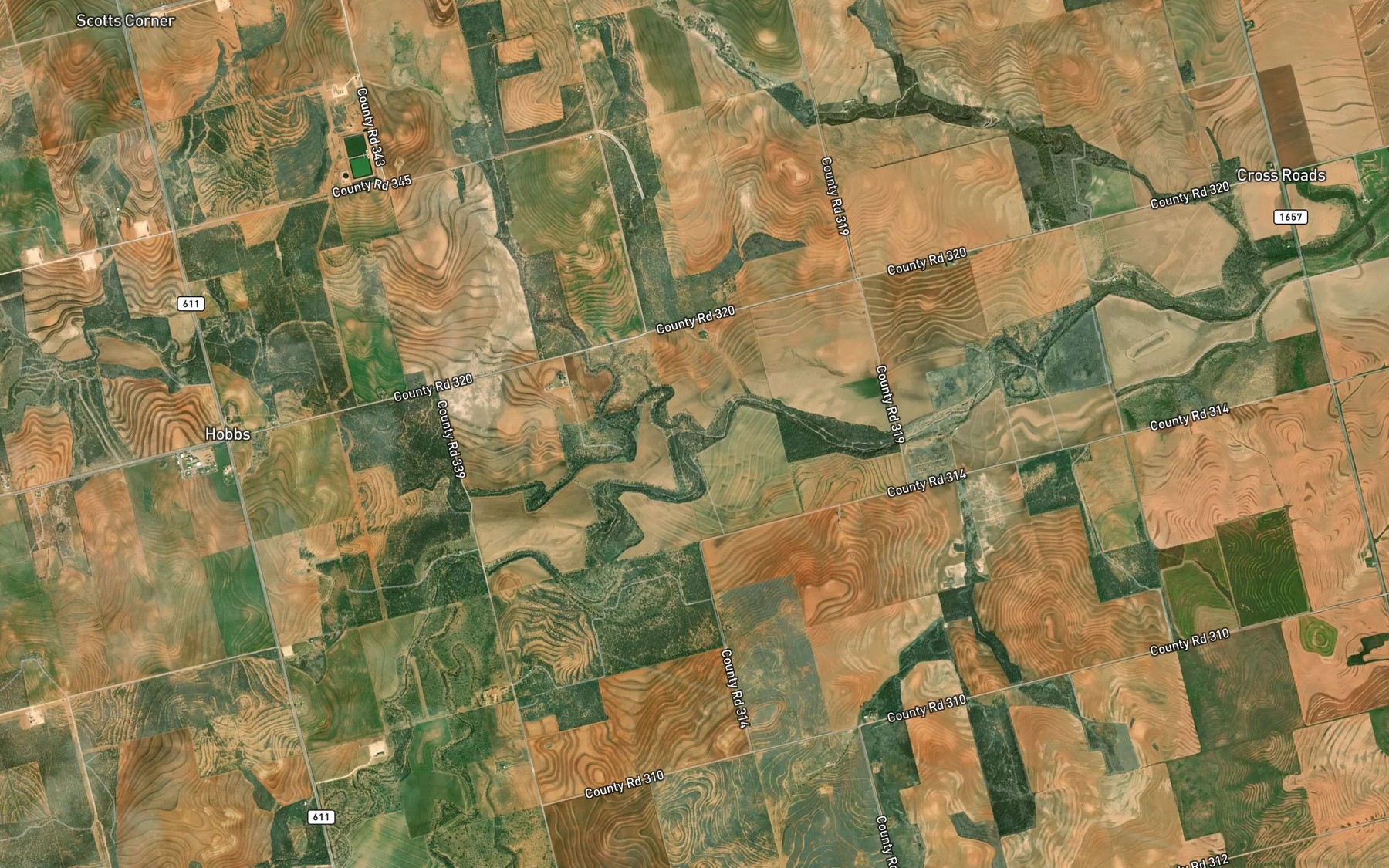 Satellite map of the Spring Creek