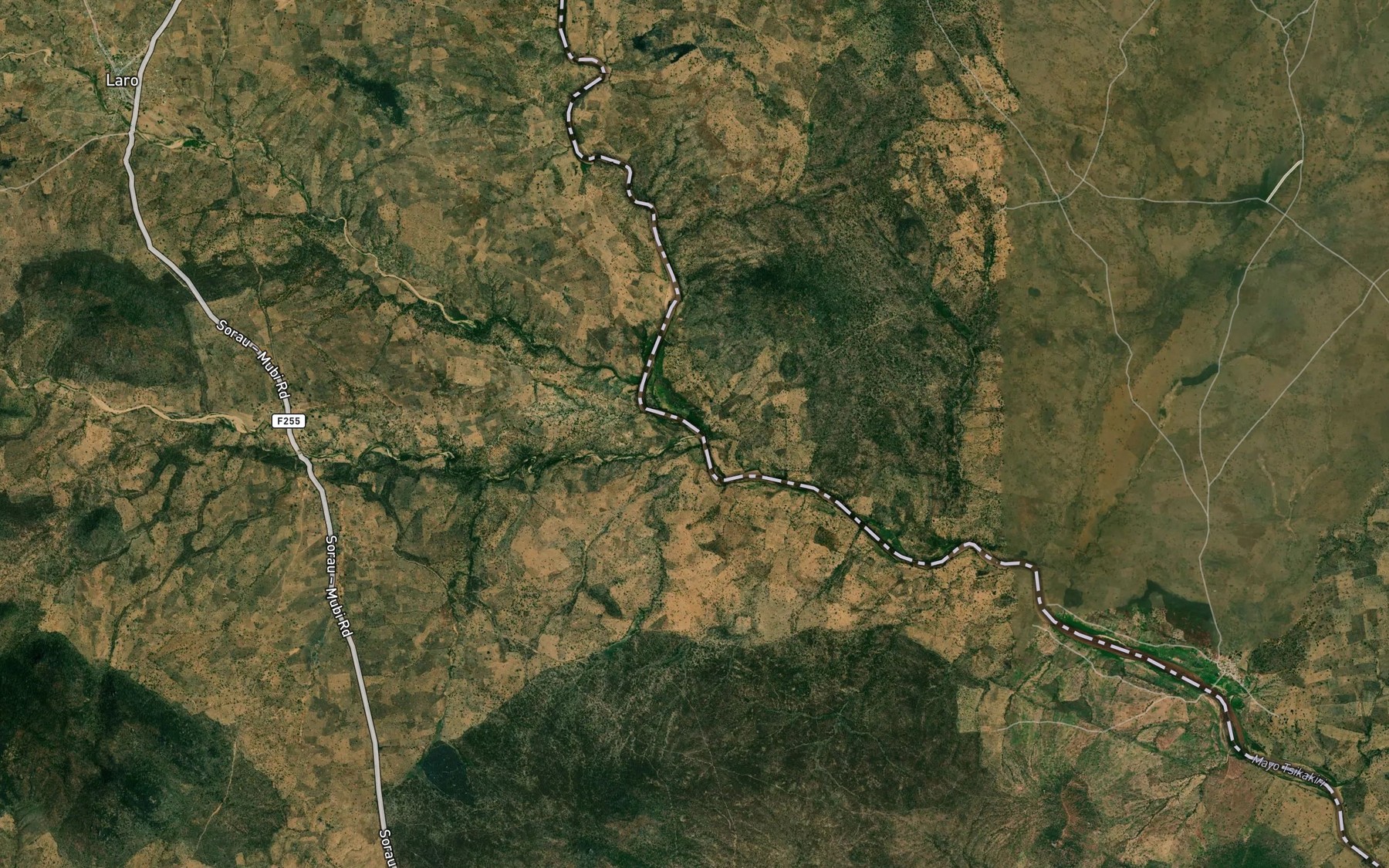 Satellite map of the Mayo Njoddomo