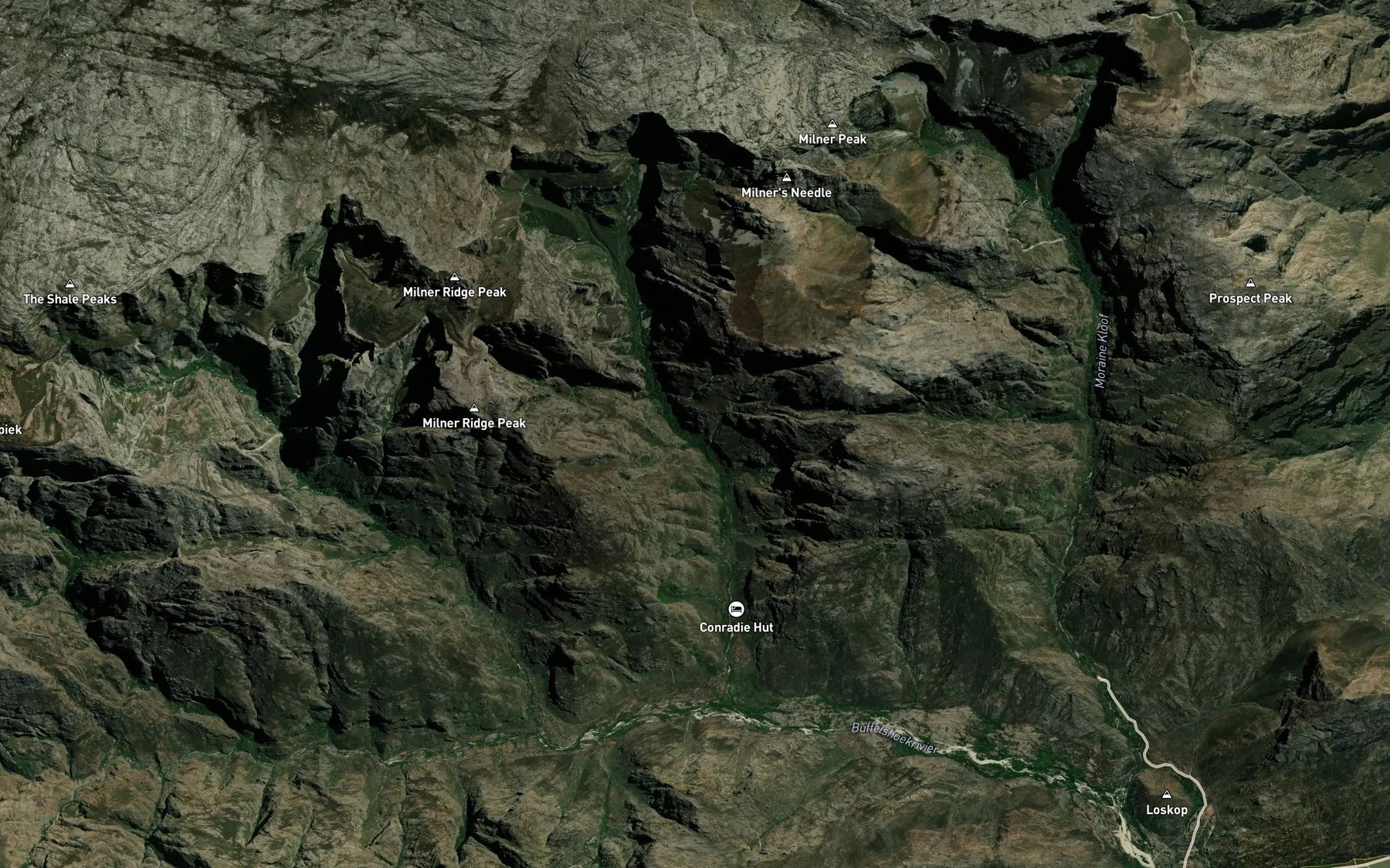 Satellite map of the Milnerkloof