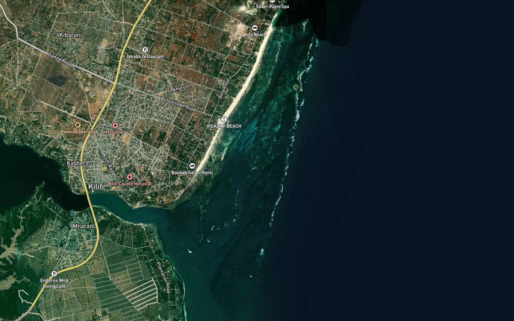 Satellite map of the North Reef
