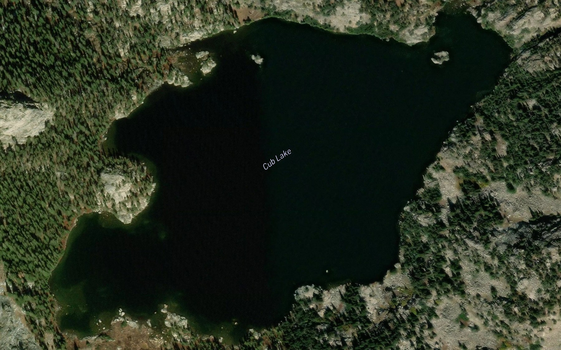 Satellite map of the Cub Lake