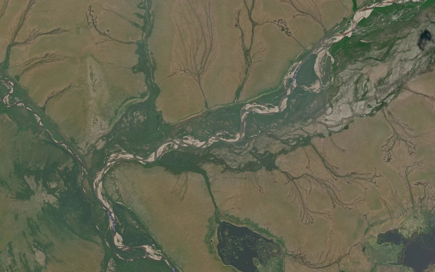 Satellite map of the Hash Creek