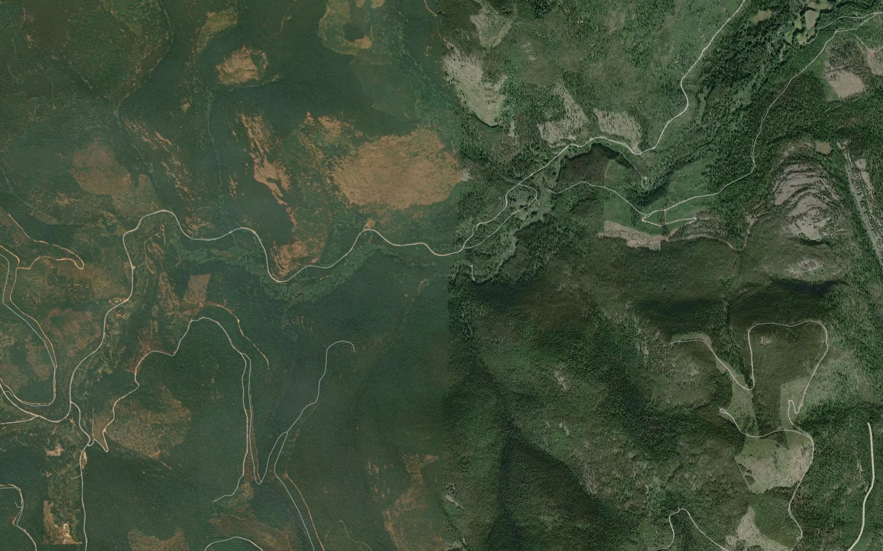 Satellite map of the Trixie Creek