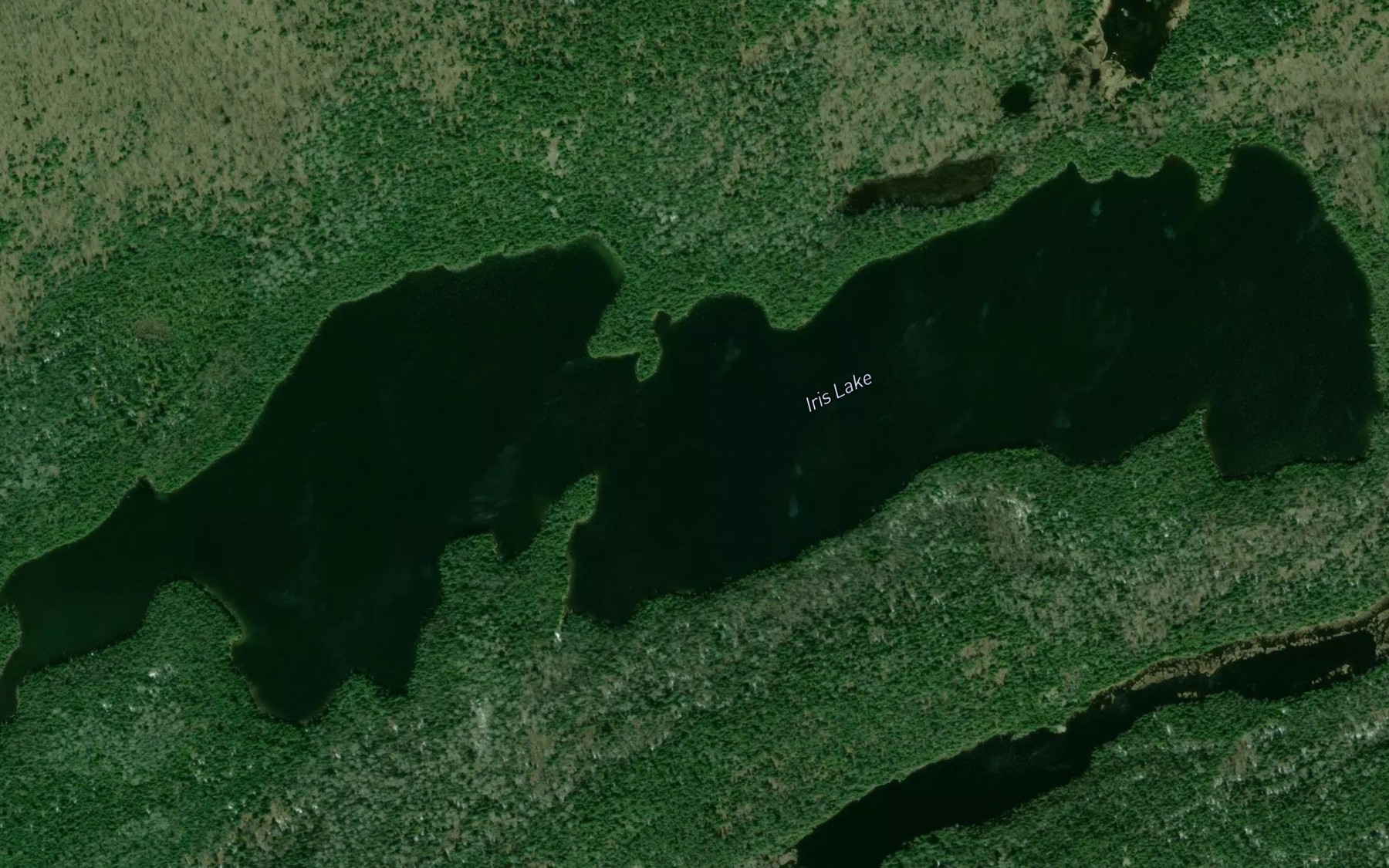 Satellite map of the Iris Lake