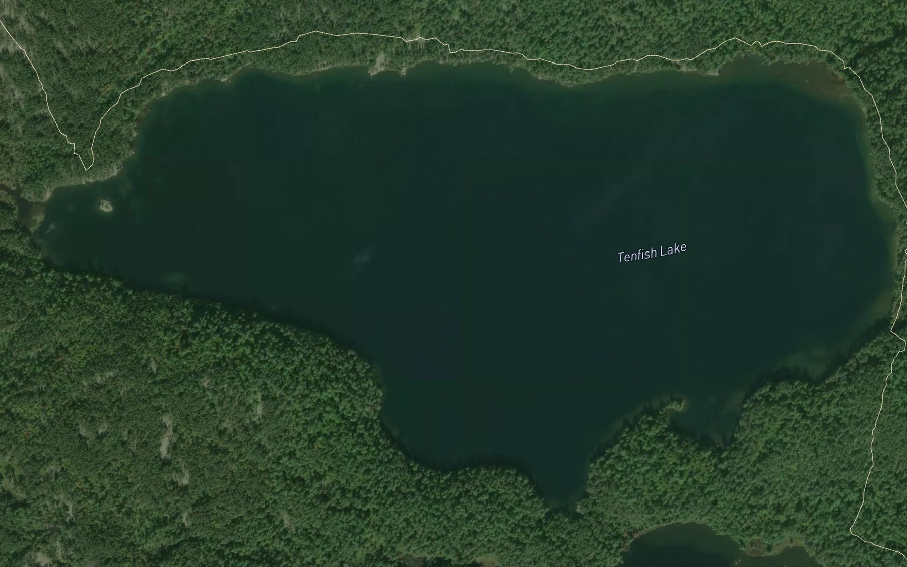 Satellite map of the Tenfish Lake