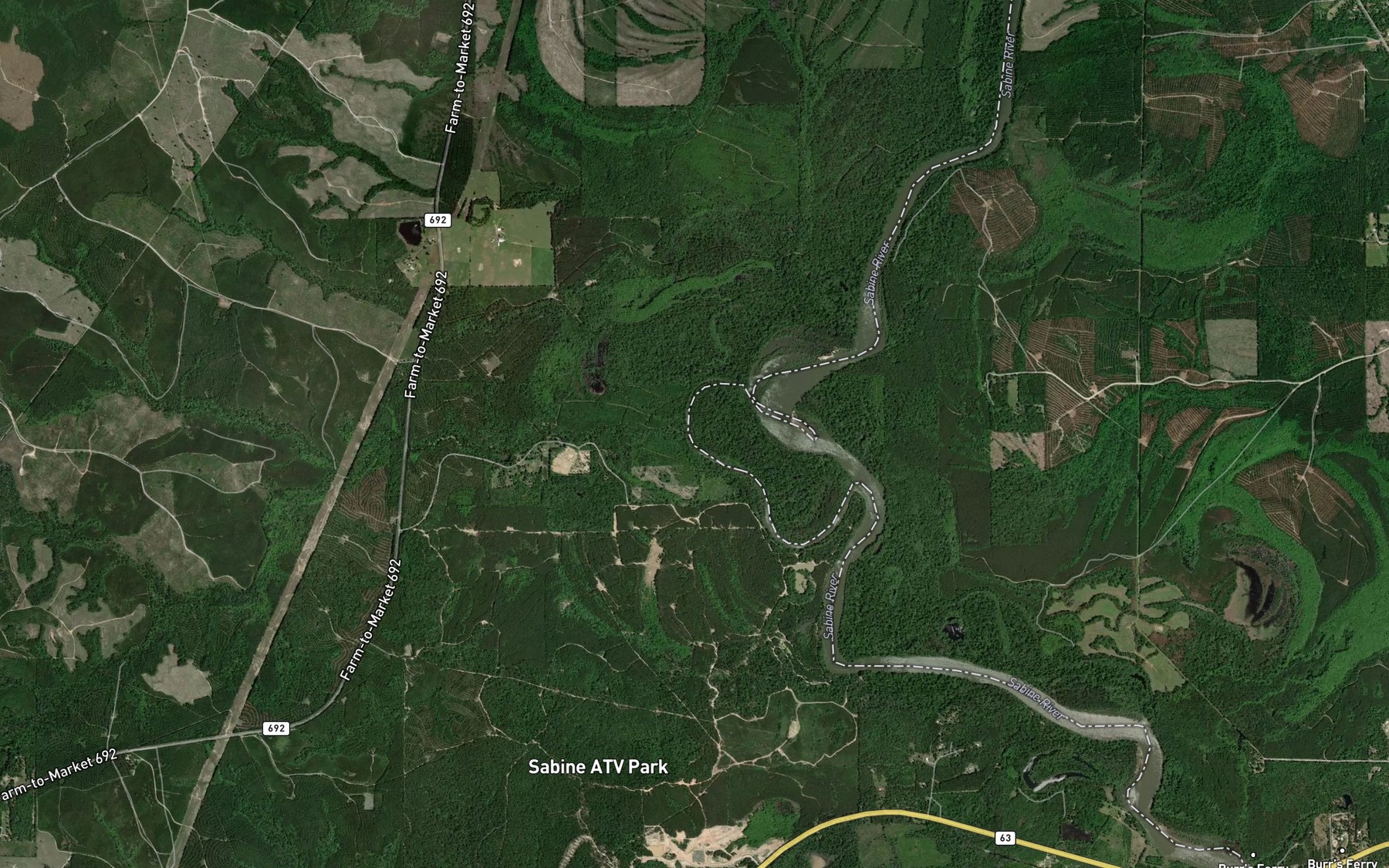 Satellite map of the Hickman Creek