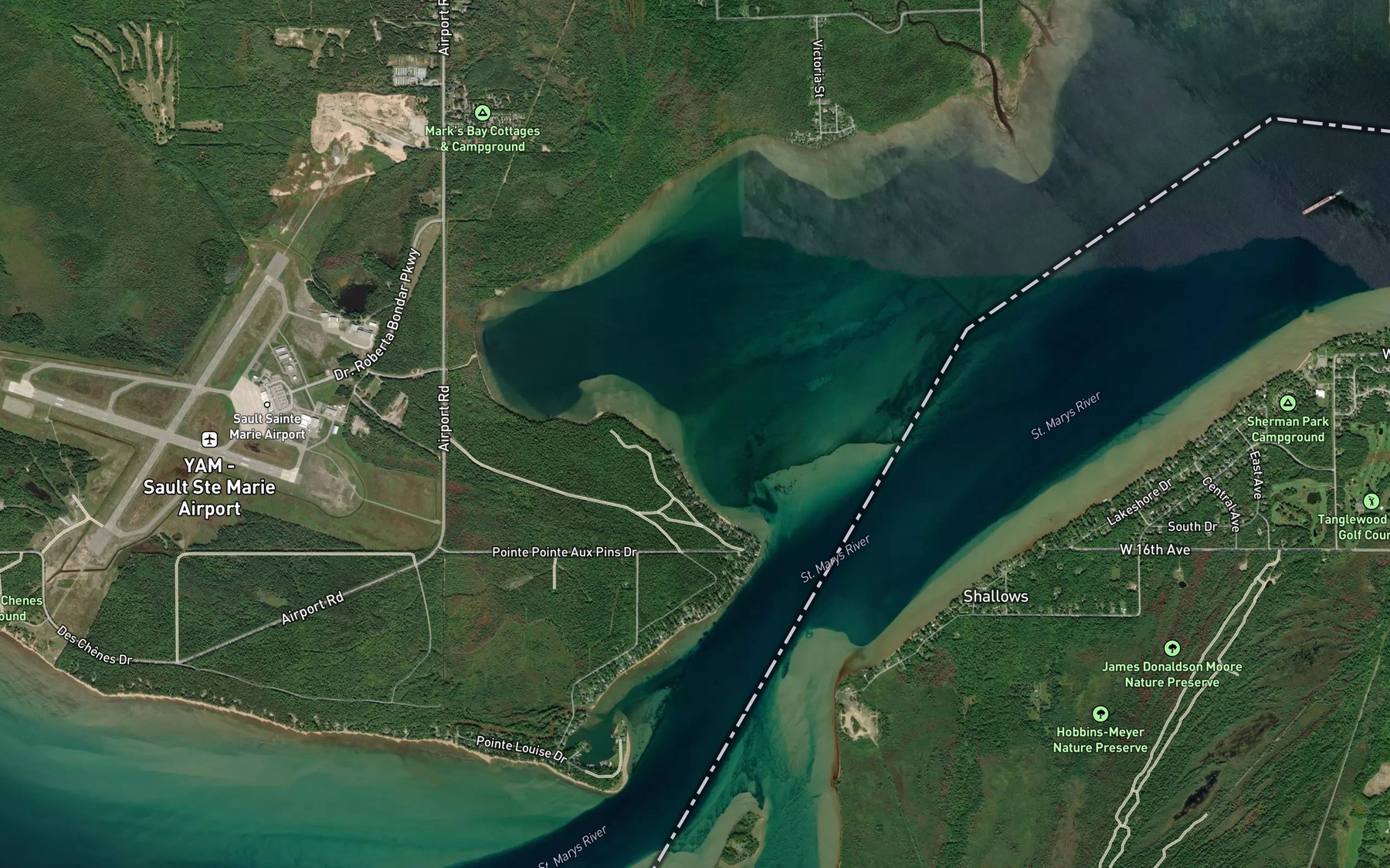 Satellite map of the Marks Bay