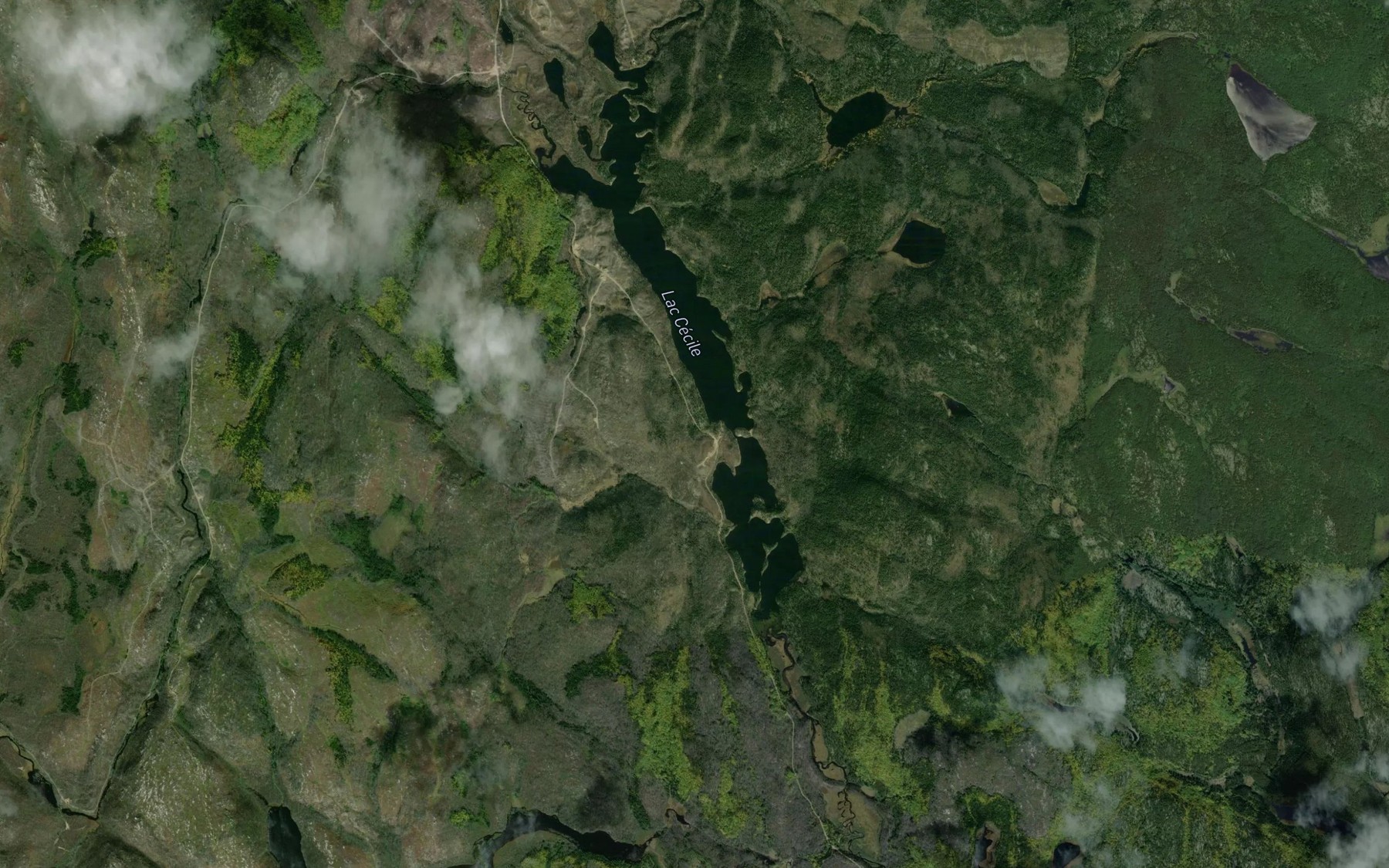 Satellite map of the Lac Cecile