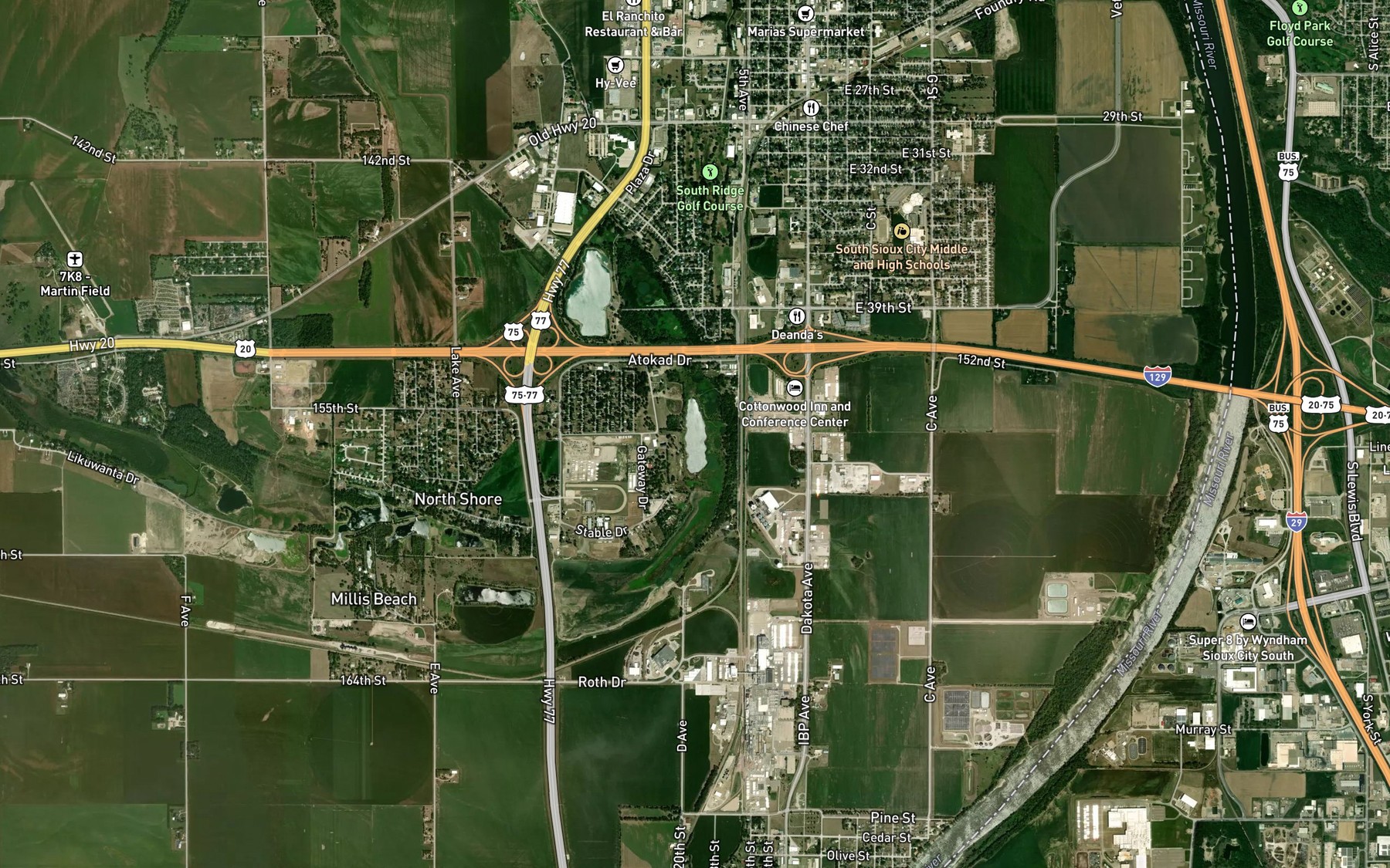 Satellite map of the Gateway Lake