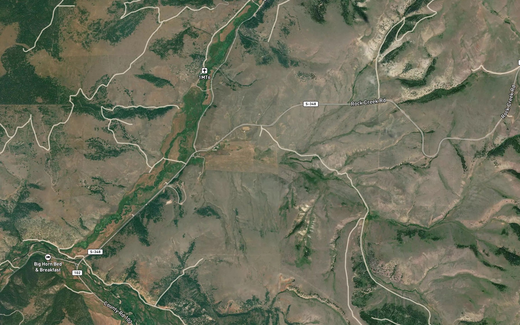 Satellite map of the South Fork Spring Creek