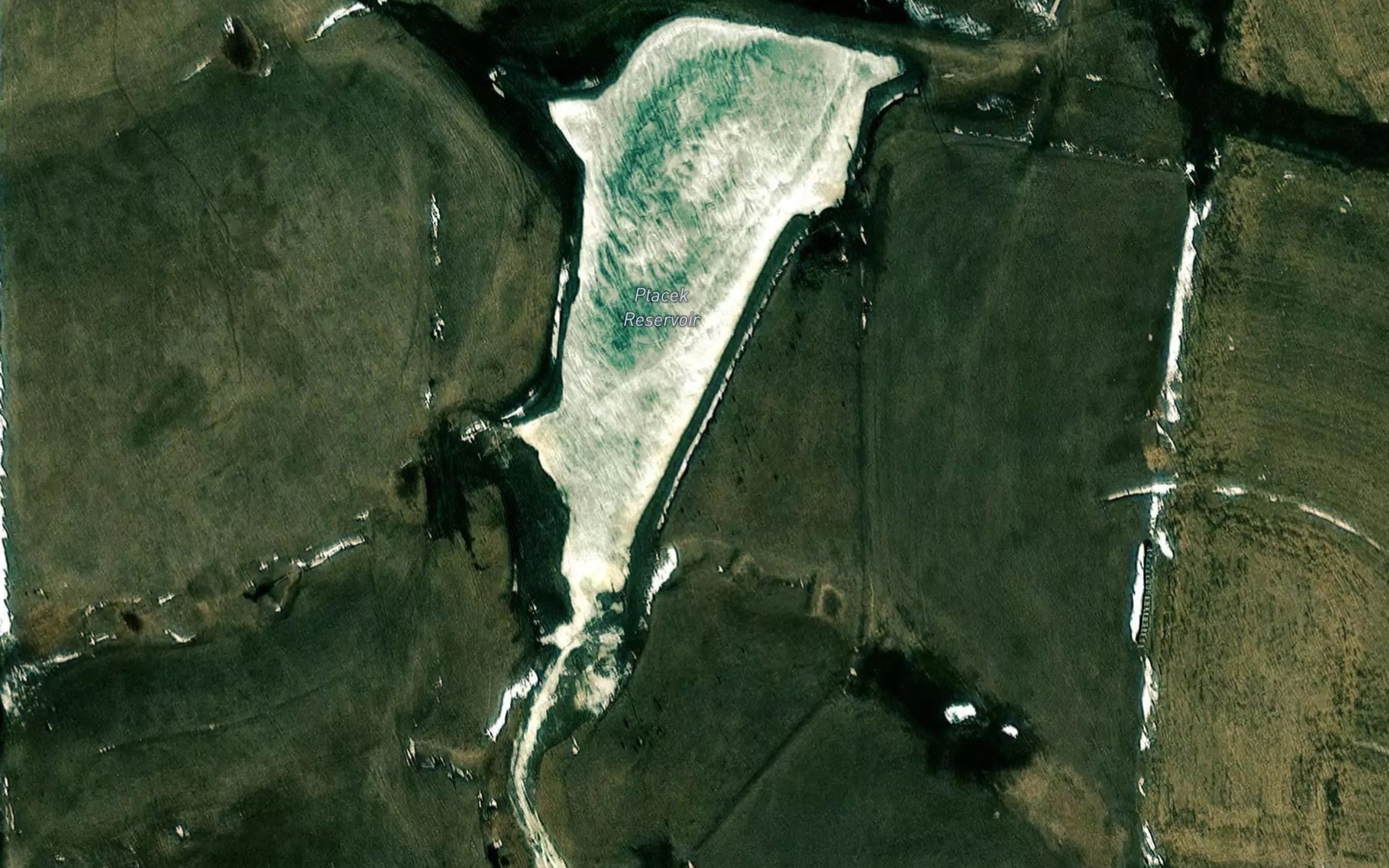 Satellite map of the Ptacek Reservoir