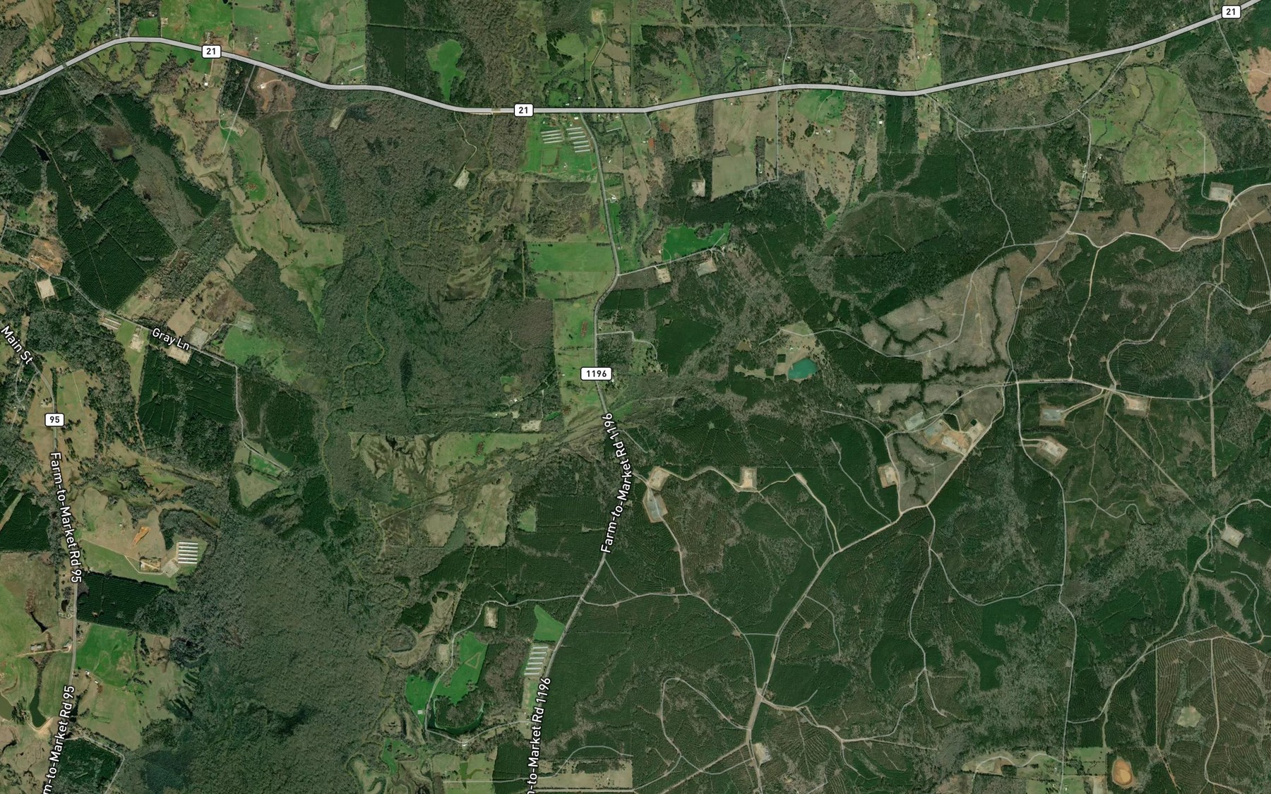 Satellite map of the Peterson Branch