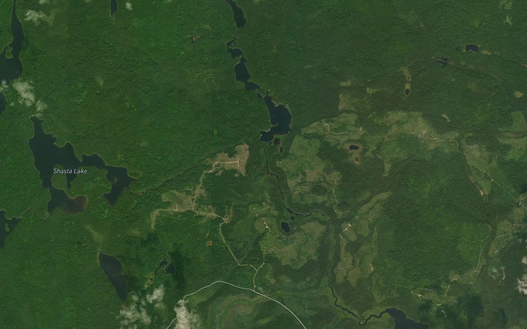 Satellite map of the Shasta Creek