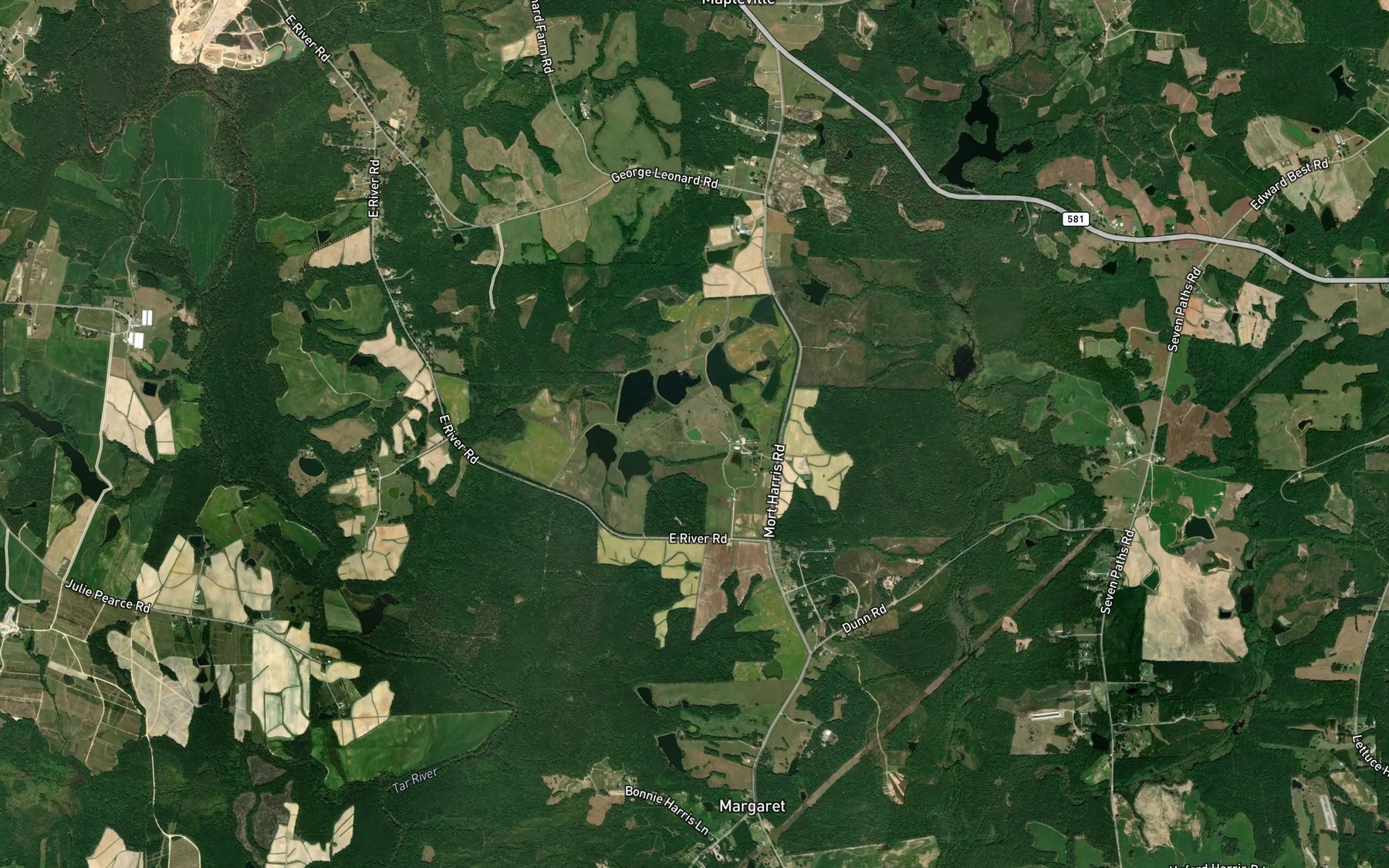 Satellite map of the Harris Pond Number Two