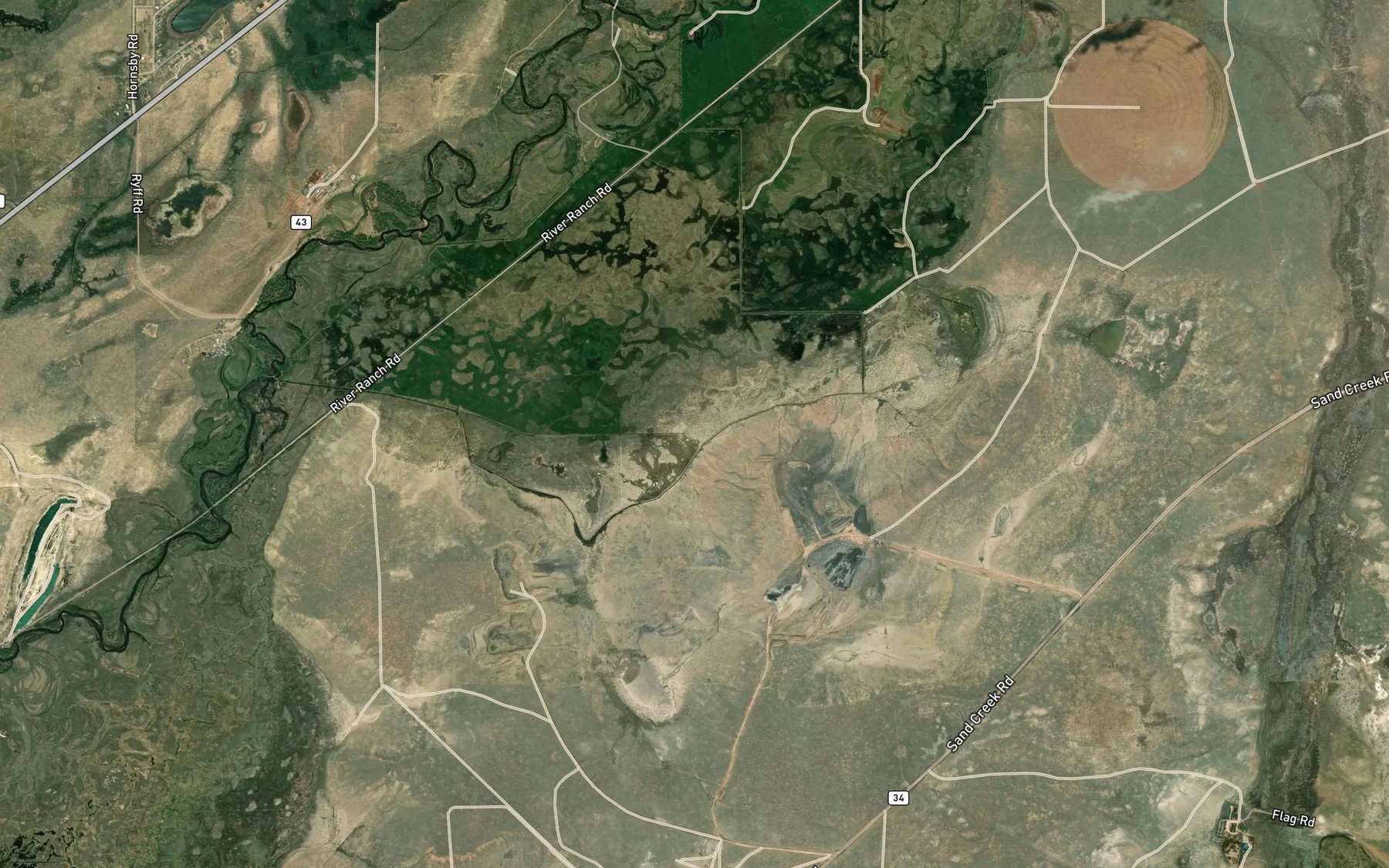 Satellite map of the Dowlin Ditch