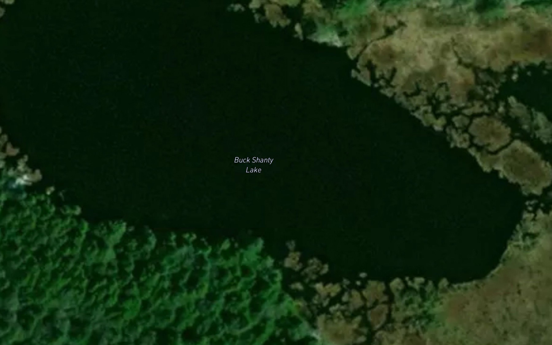 Satellite map of the Buck Shanty Lake