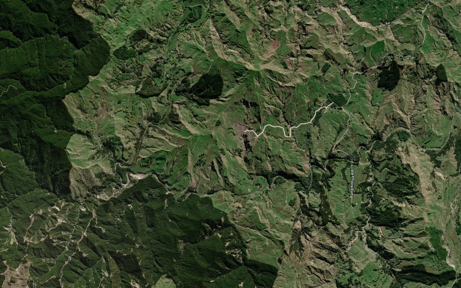 Satellite map of the Mangarewa Stream