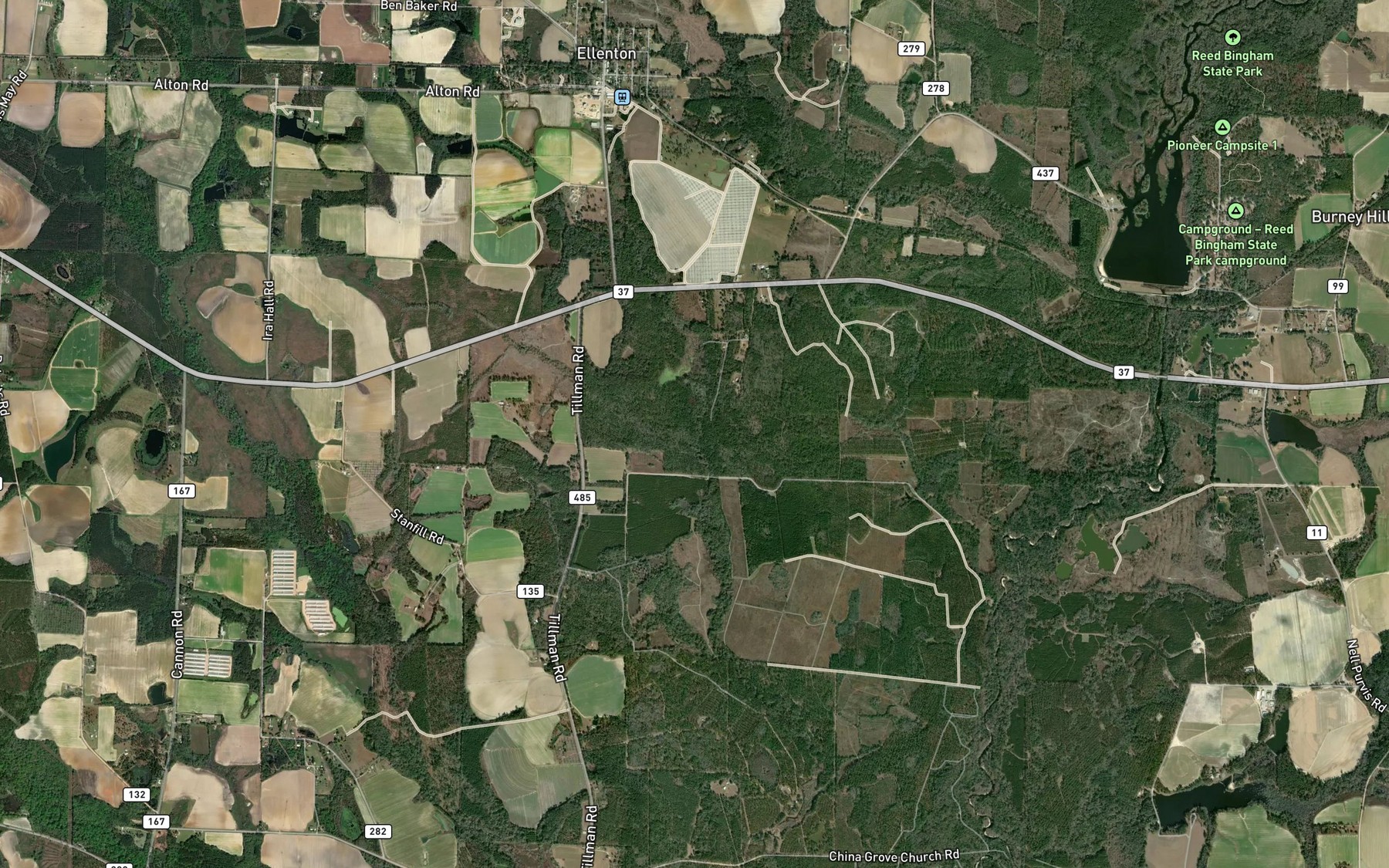 Satellite map of the Poplar Head Branch