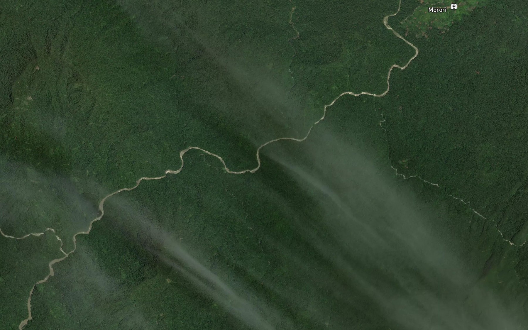 Satellite map of the Eviar Creek