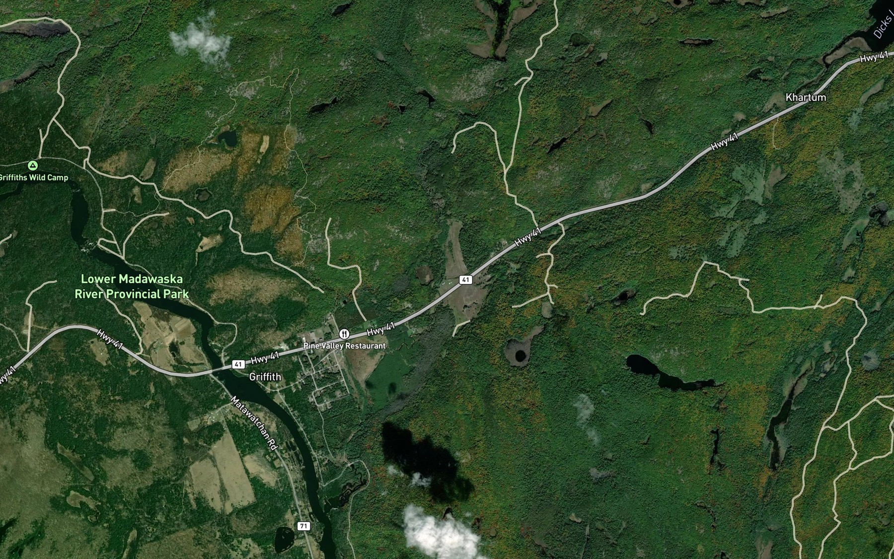 Satellite map of the Khartum Creek