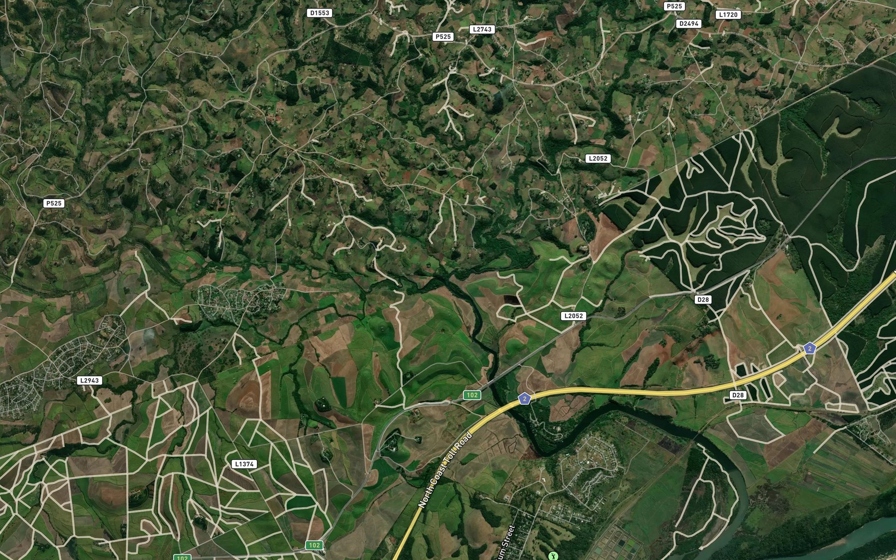 Satellite map of the Ntuze