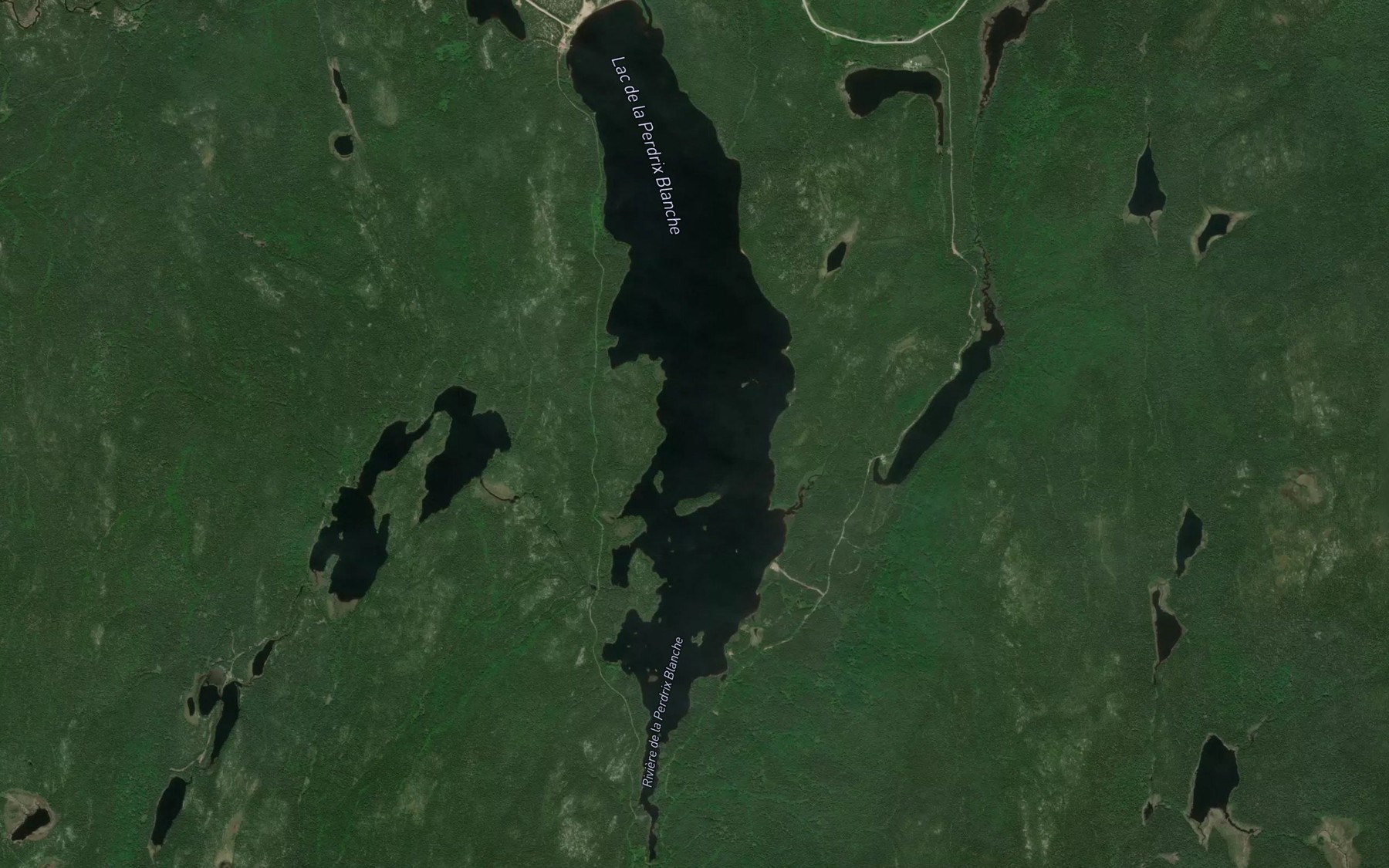 Satellite map of the Lac de la Perdrix Blanche