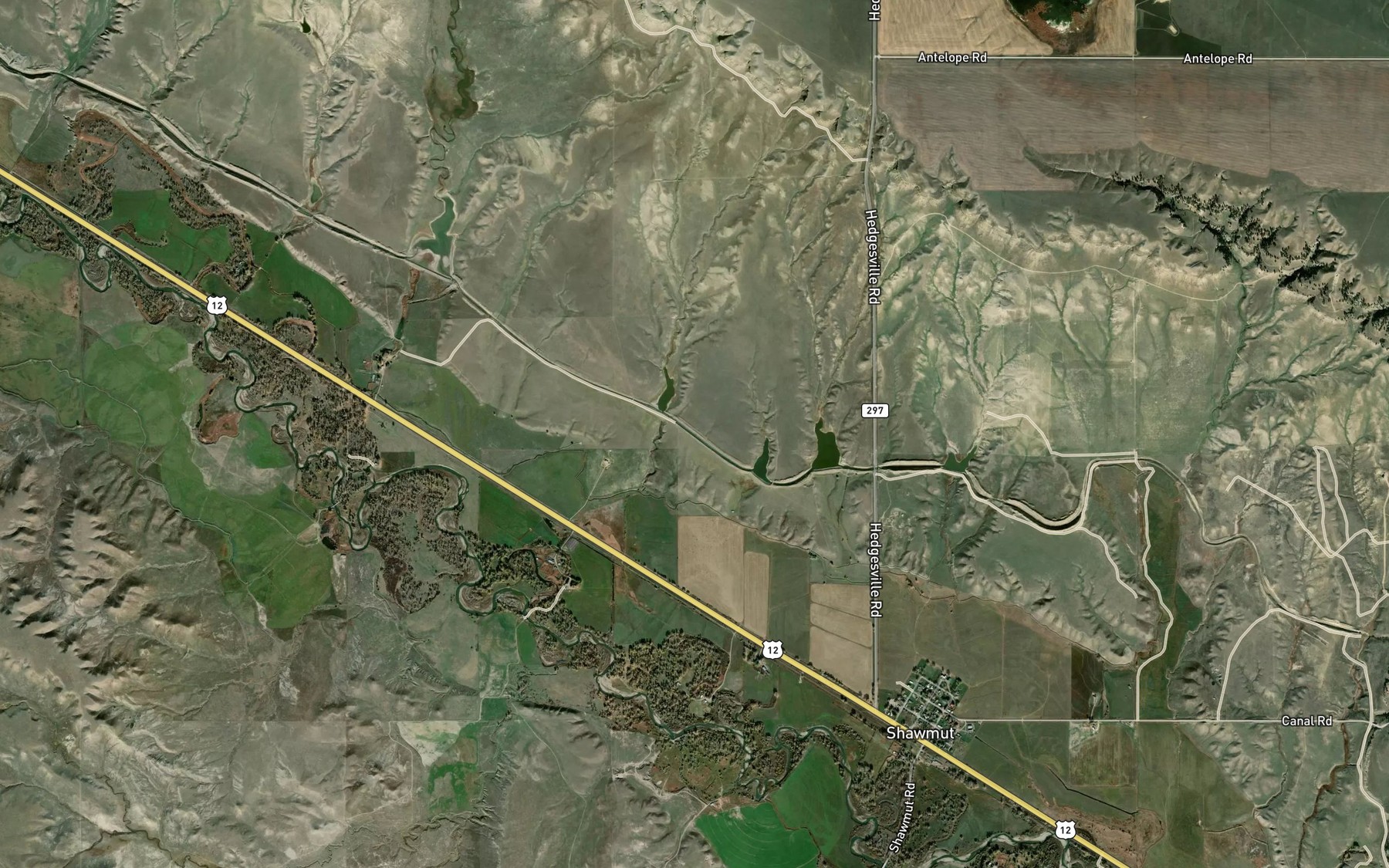 Satellite map of the Deadmans Basin Supply Canal