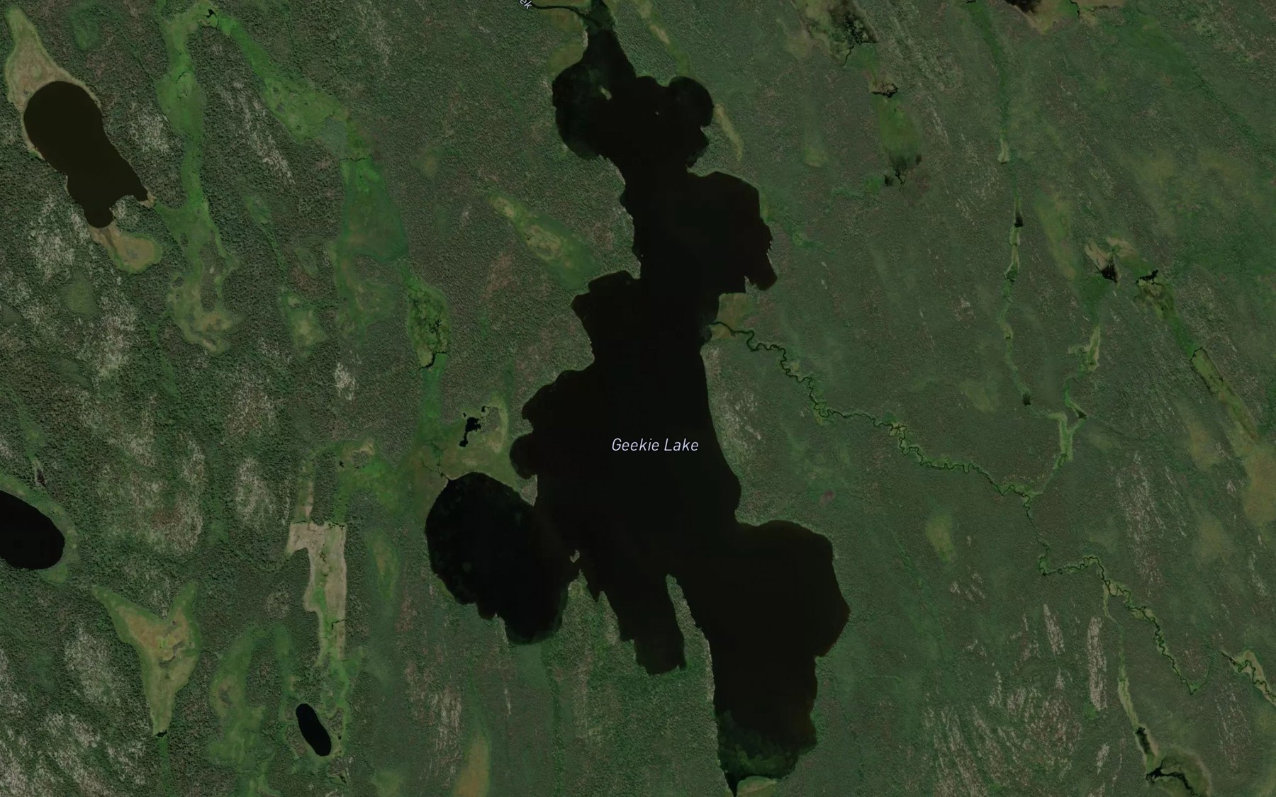 Satellite map of the Geekie Lake