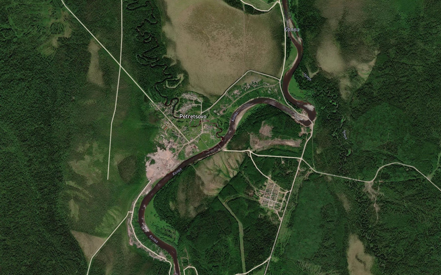 Satellite map of the Vizes'ya