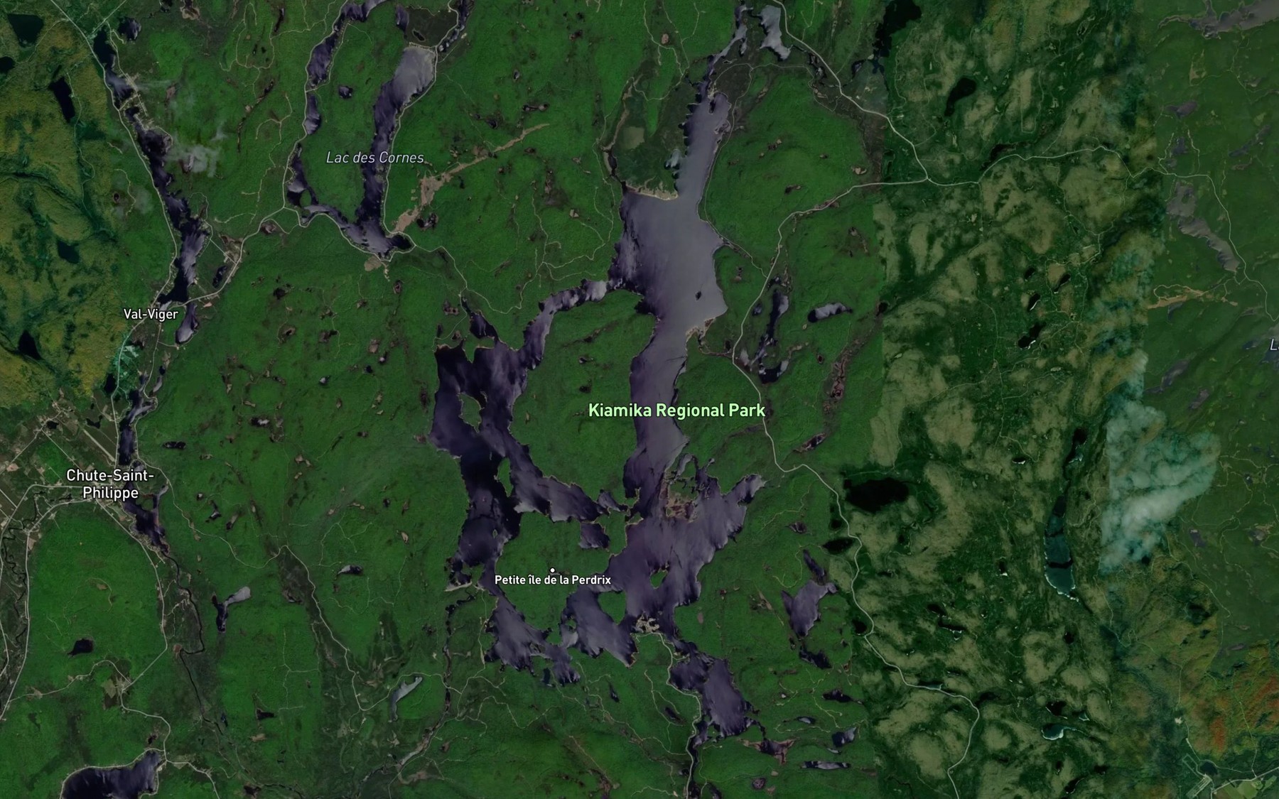 Satellite map of the Reservoir Kiamika
