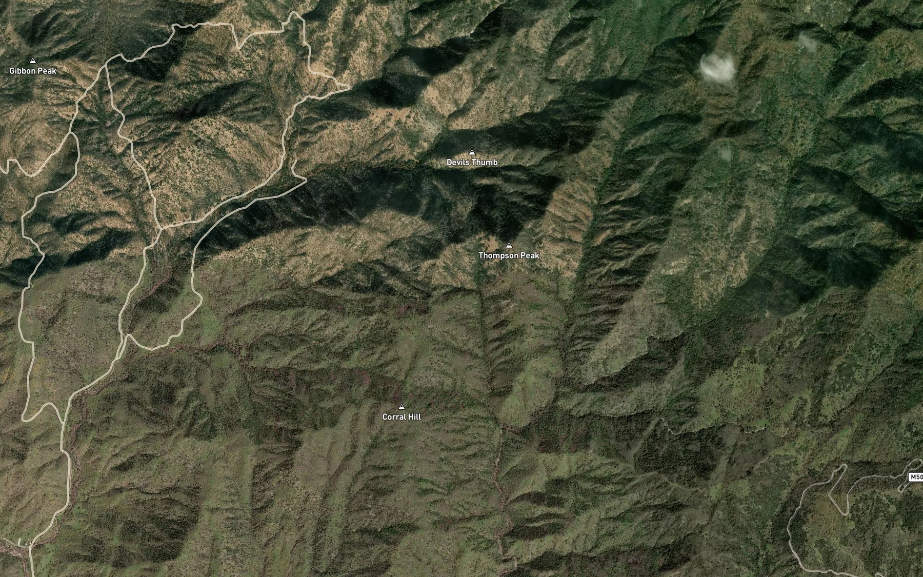 Satellite map of the Skunk Spring