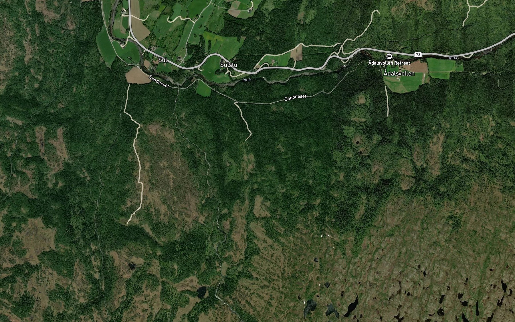 Satellite map of the Sullibekken