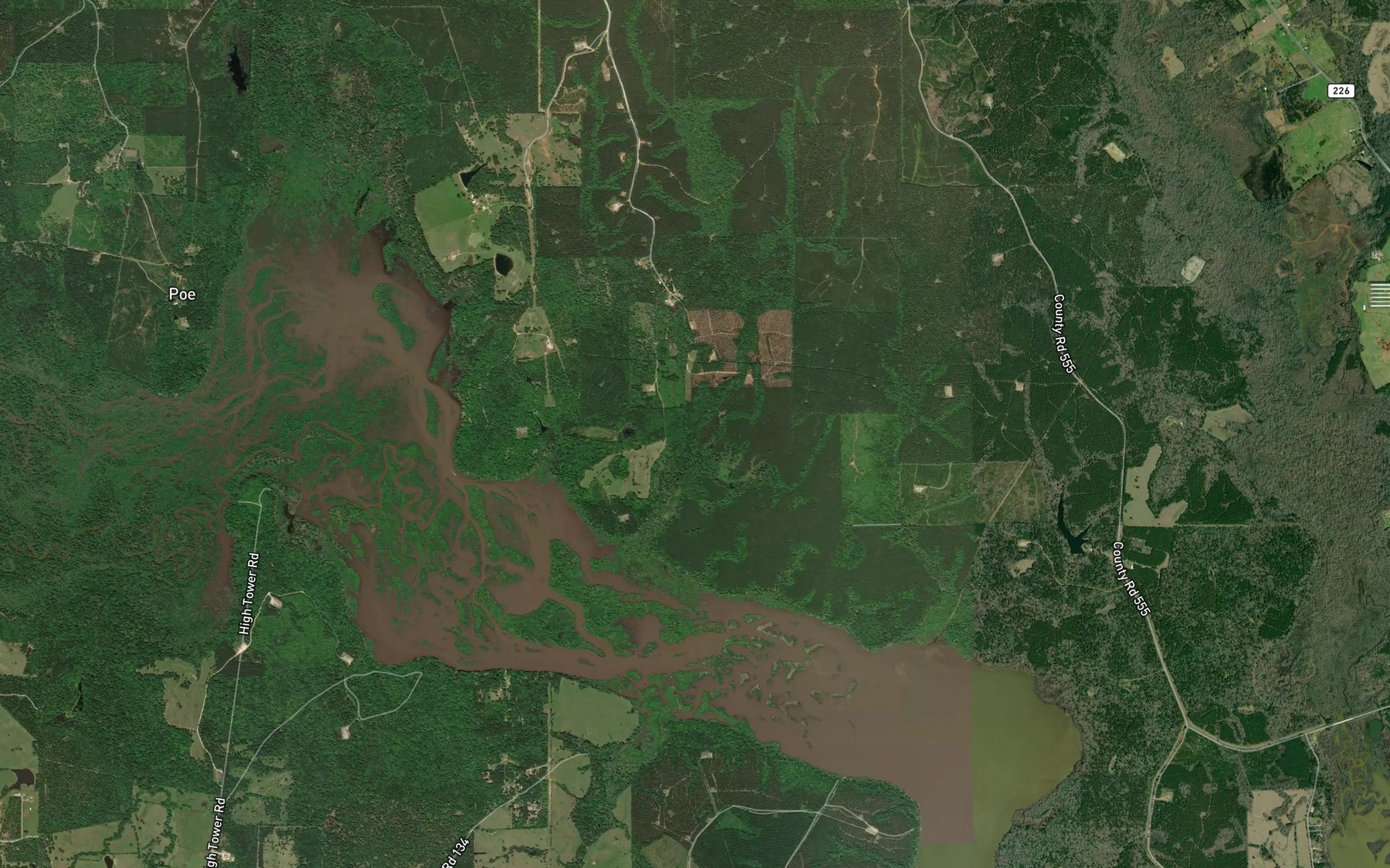 Satellite map of the Black Branch
