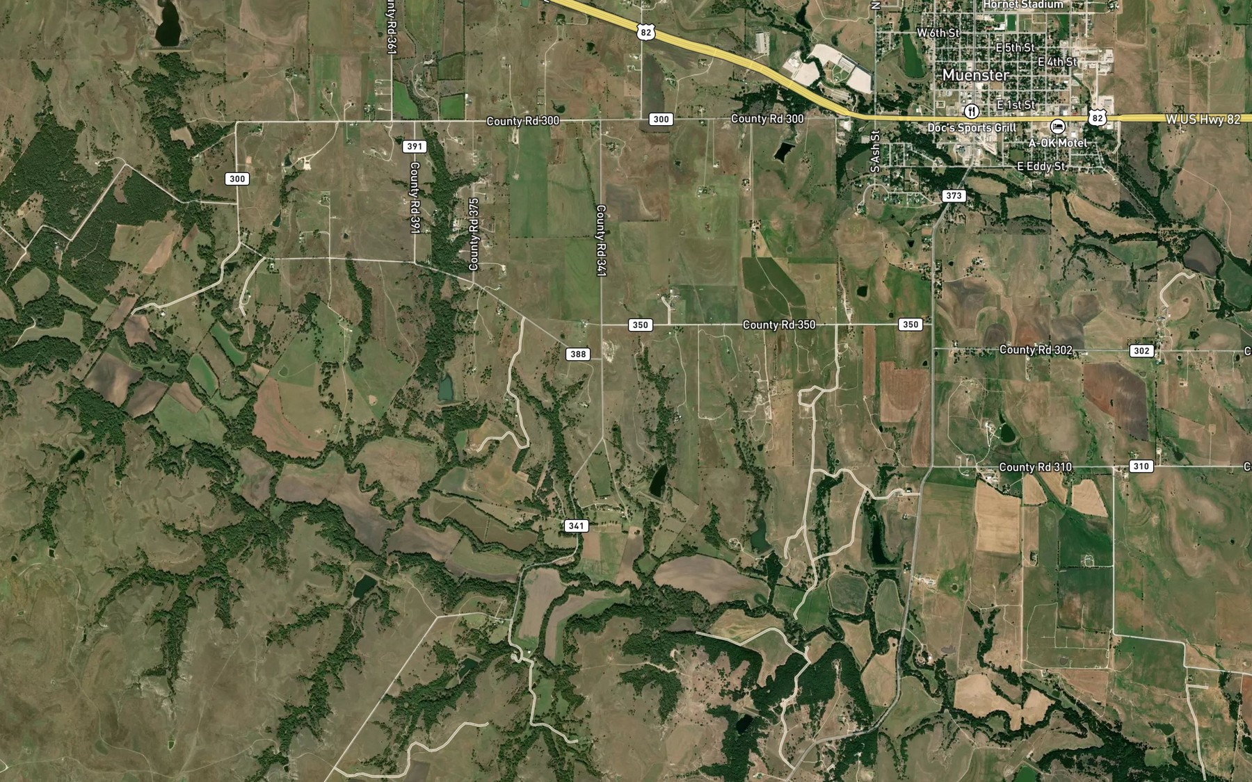 Satellite map of the Soil Conservation Service Site 61cc Reservoir