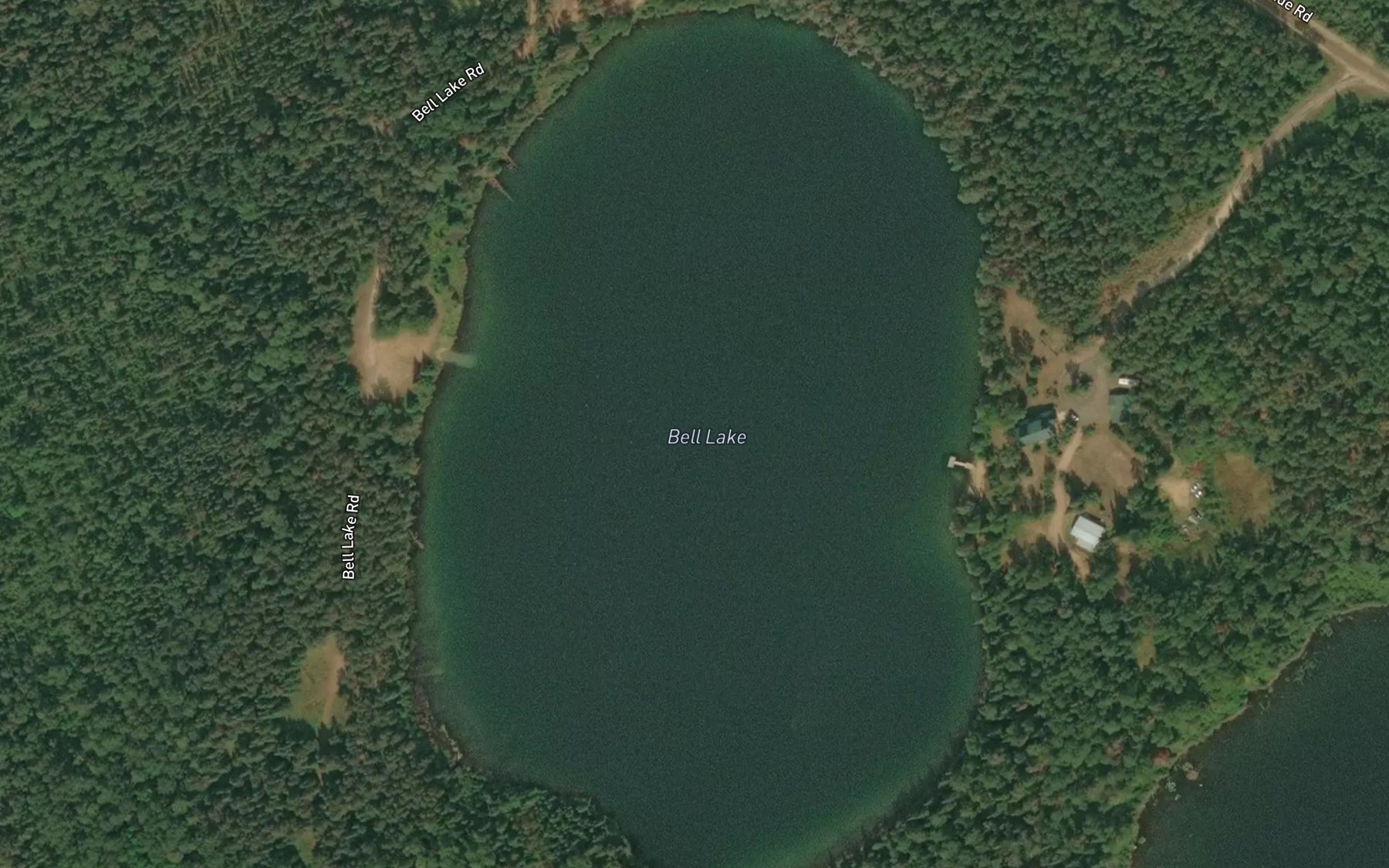 Satellite map of the Bell Lake