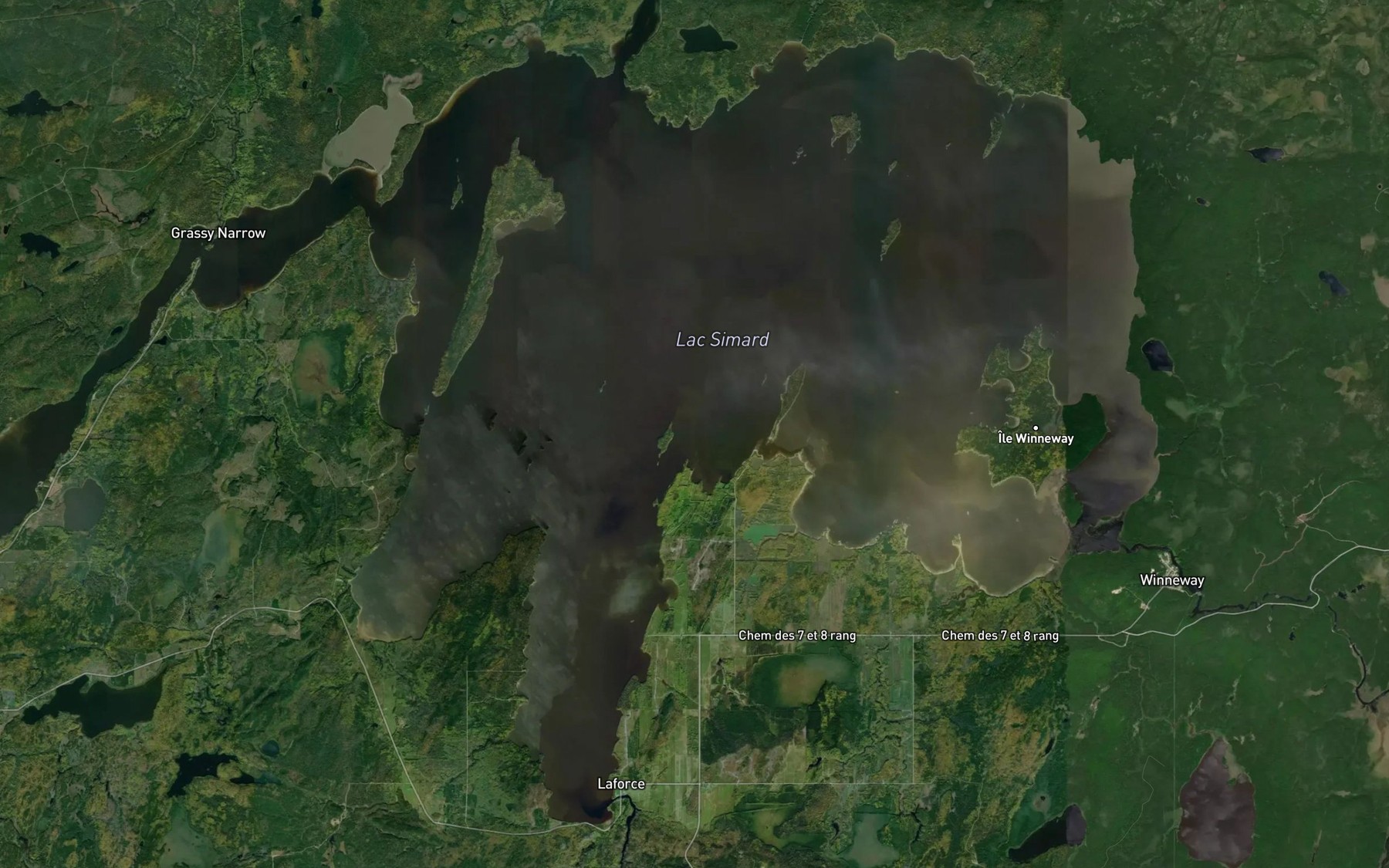 Satellite map of the Lac Simard