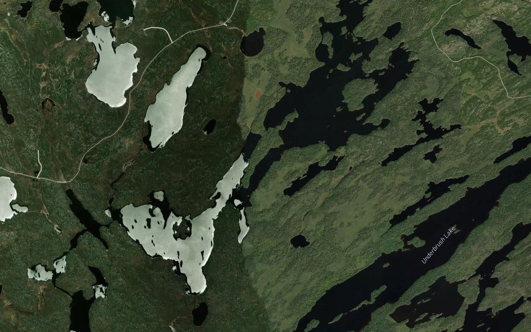 Satellite map of the Detour Lake