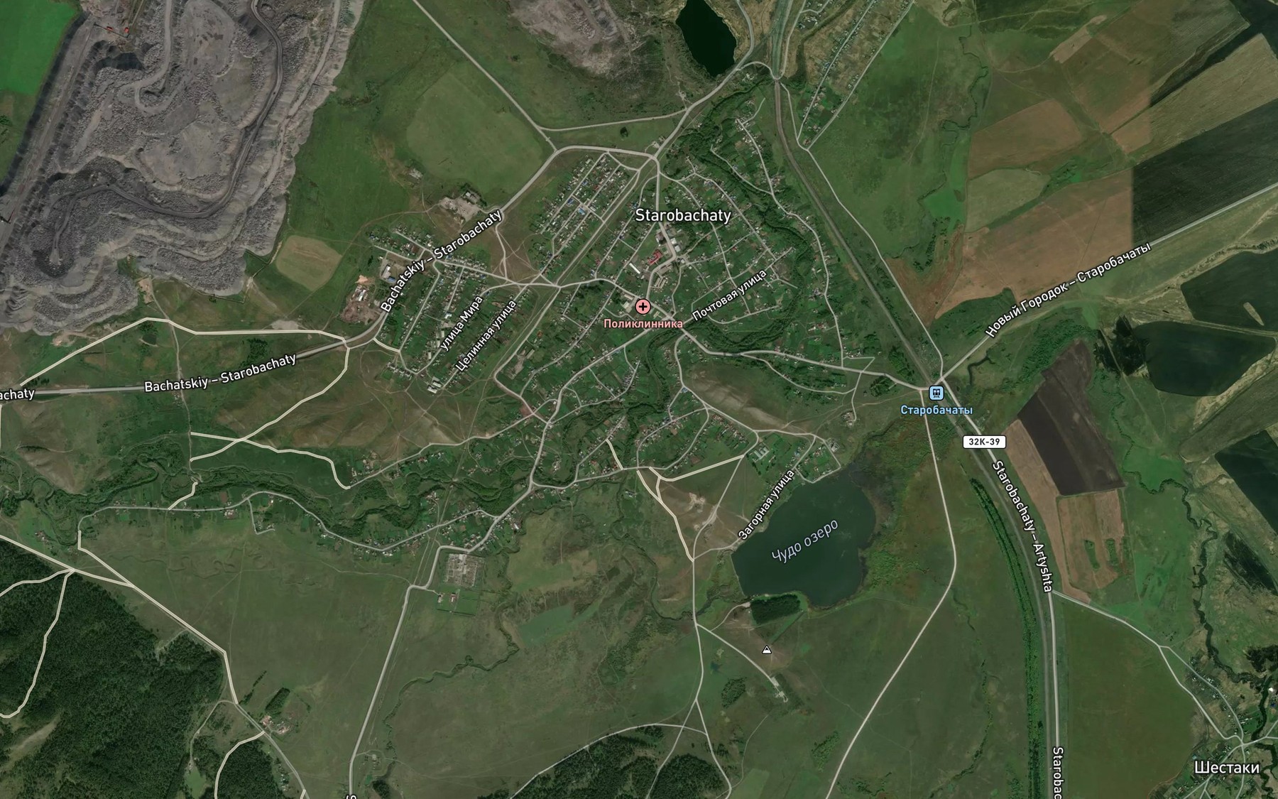 Satellite map of the Artyshta