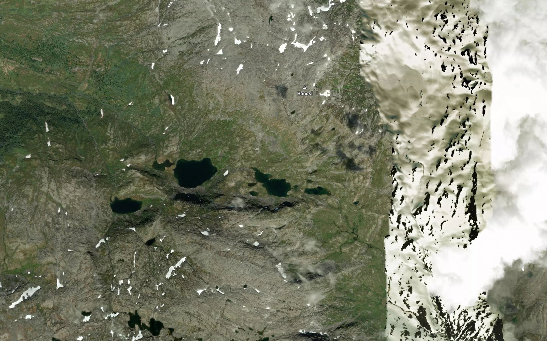 Satellite map of the Smatjornene