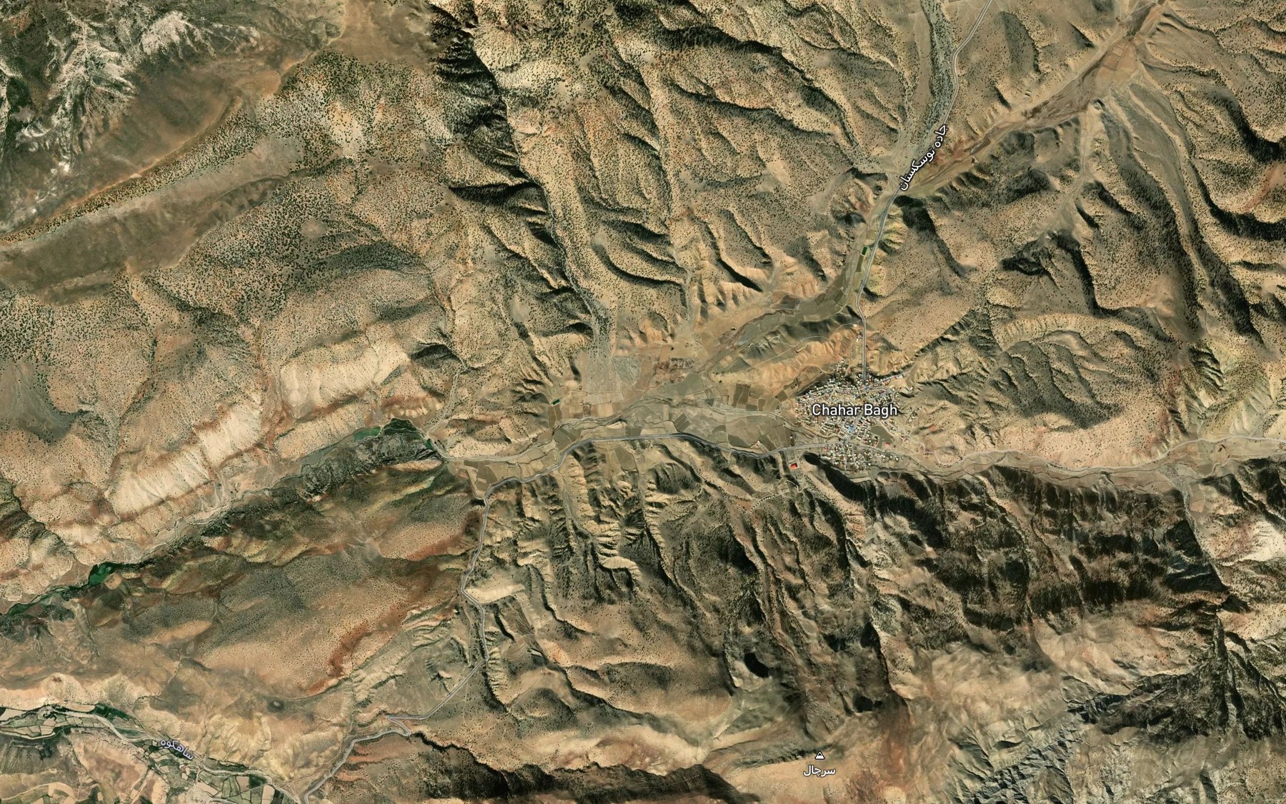 Satellite map of the Rudkhaneh-ye Tangeh