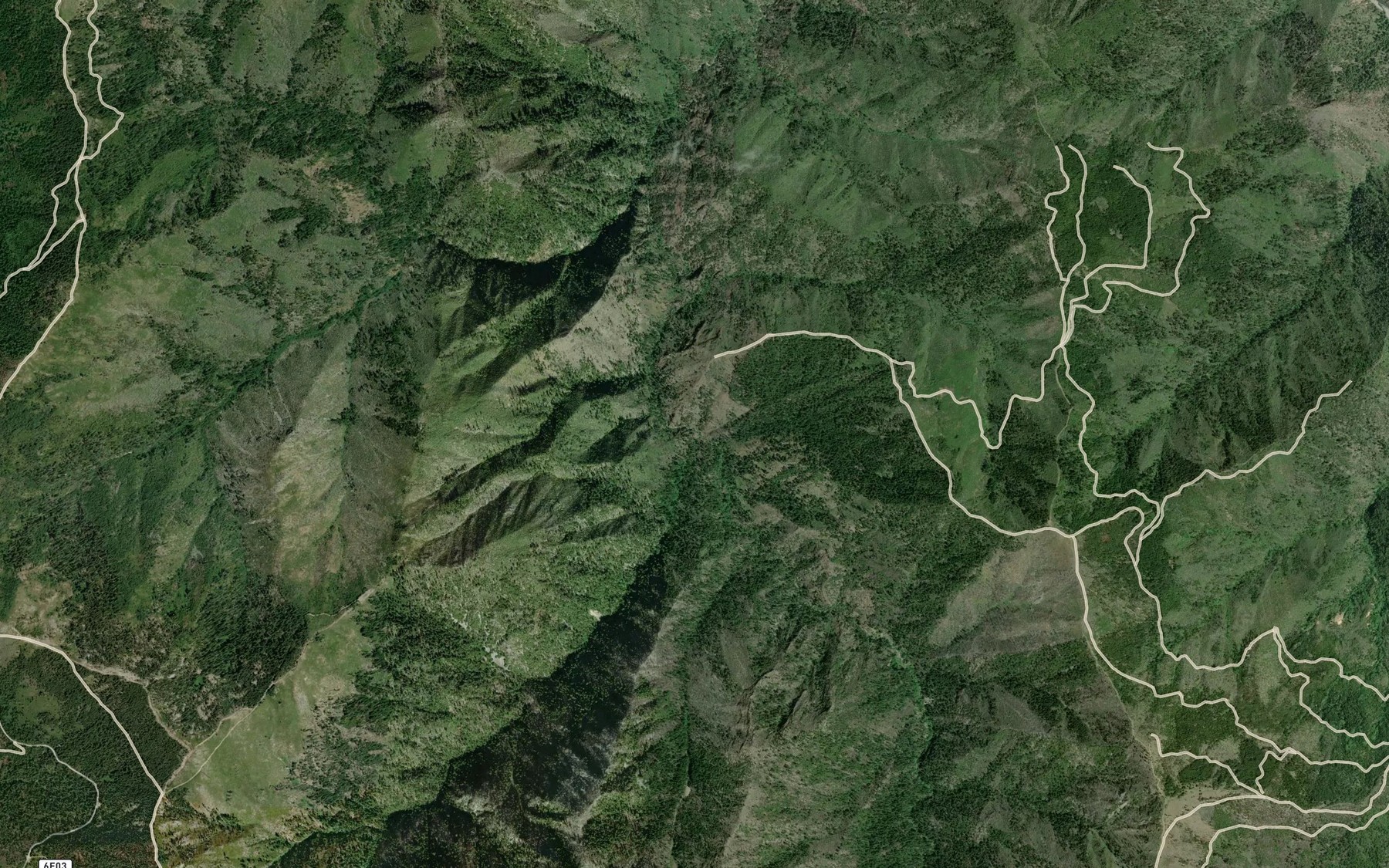 Satellite map of the China Creek