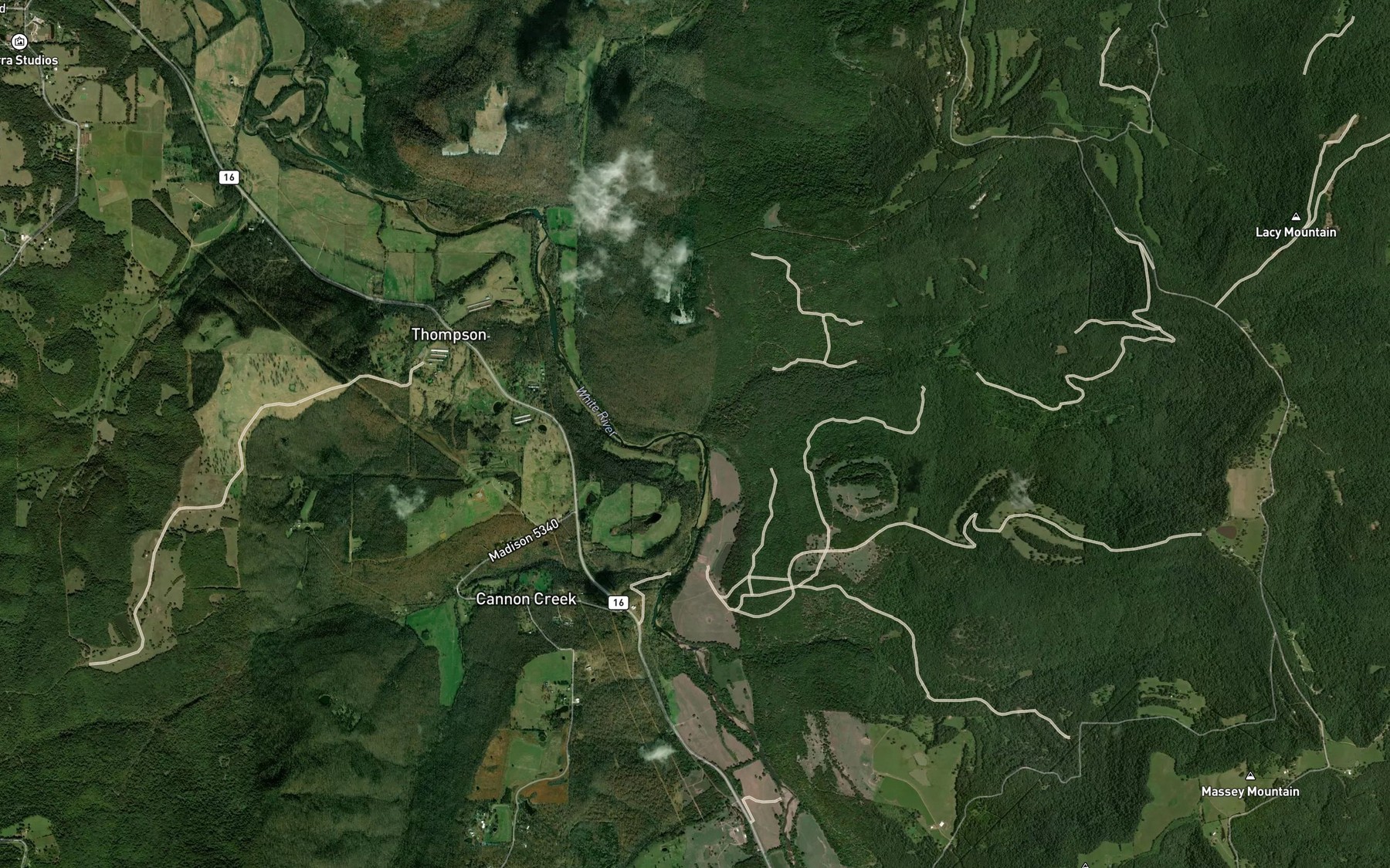 Satellite map of the Panther Creek