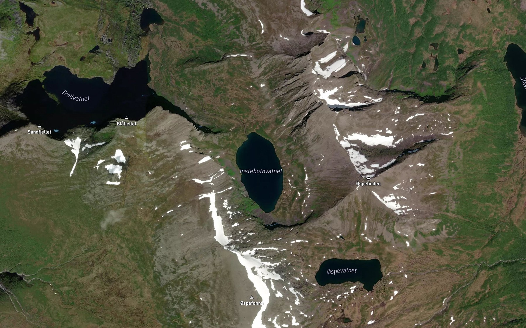 Satellite map of the Instebotnvatnet