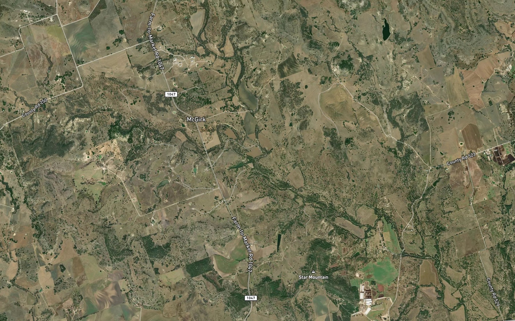 Satellite map of the South Lampasas River