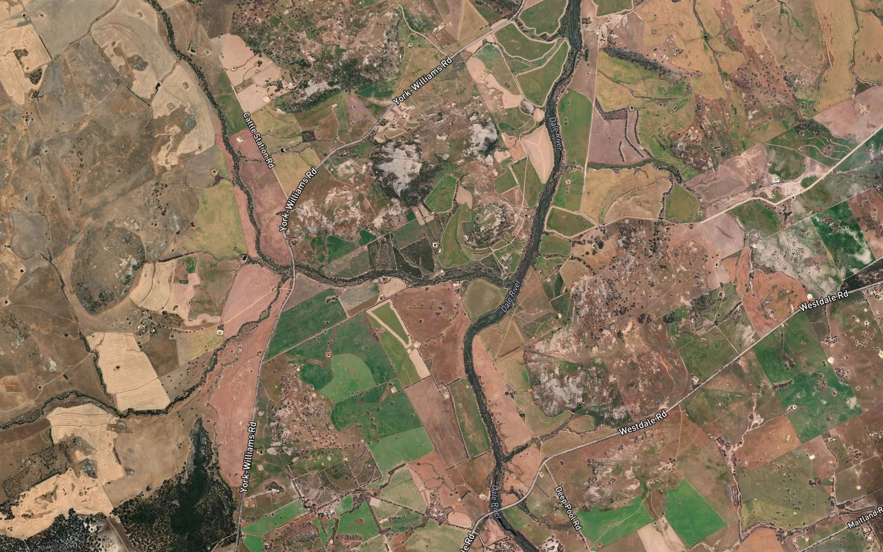 Satellite map of the Dale River