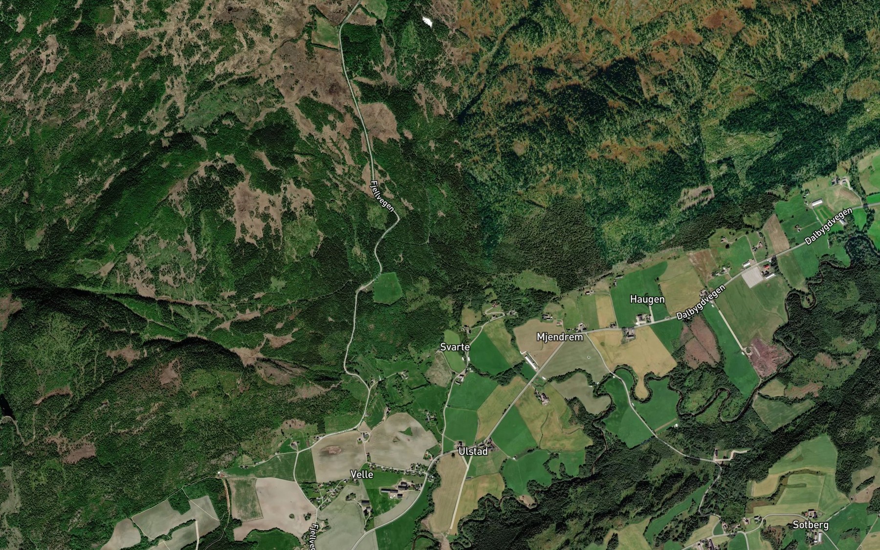 Satellite map of the Svartesbekken