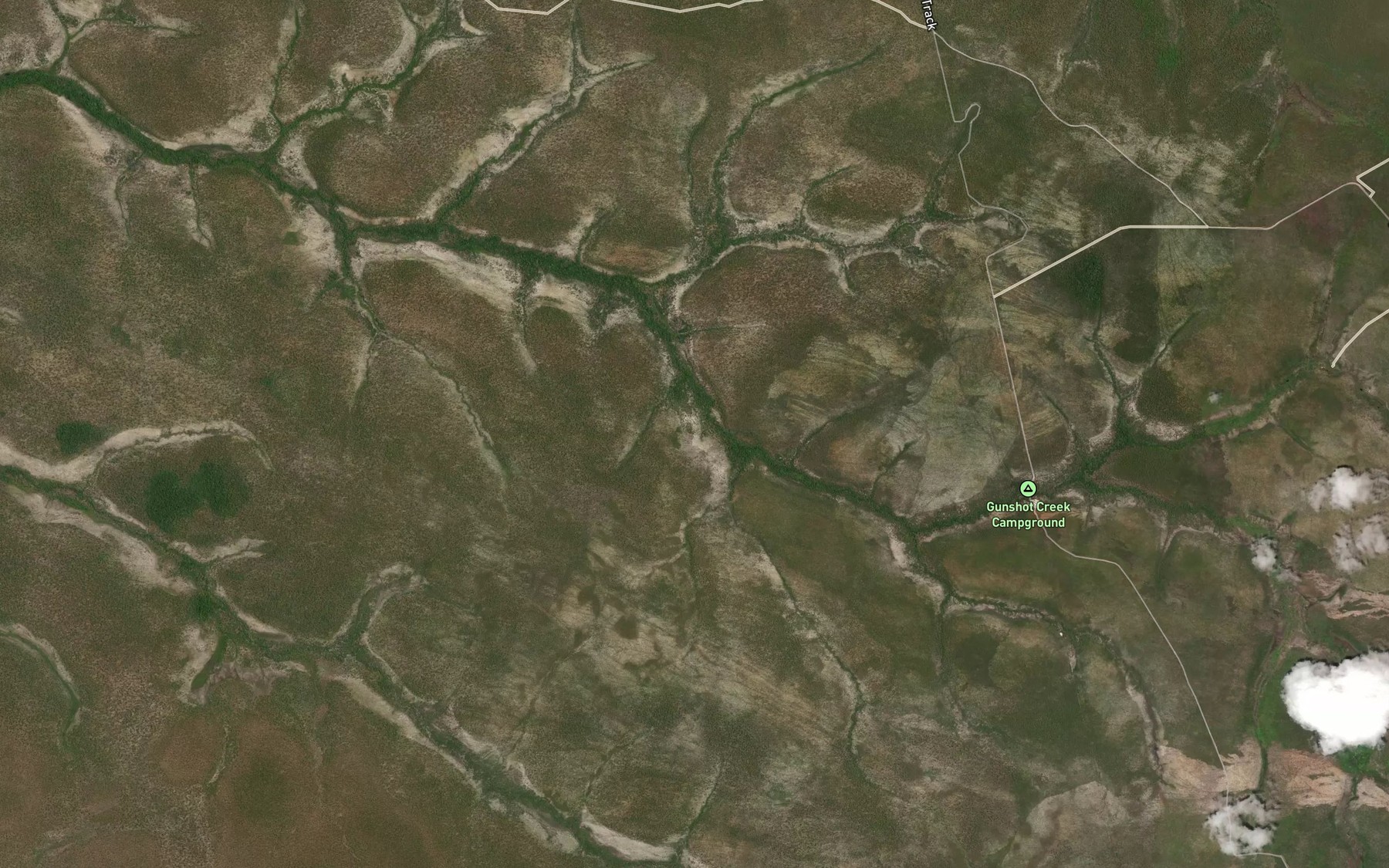 Satellite map of the Gunshot Creek