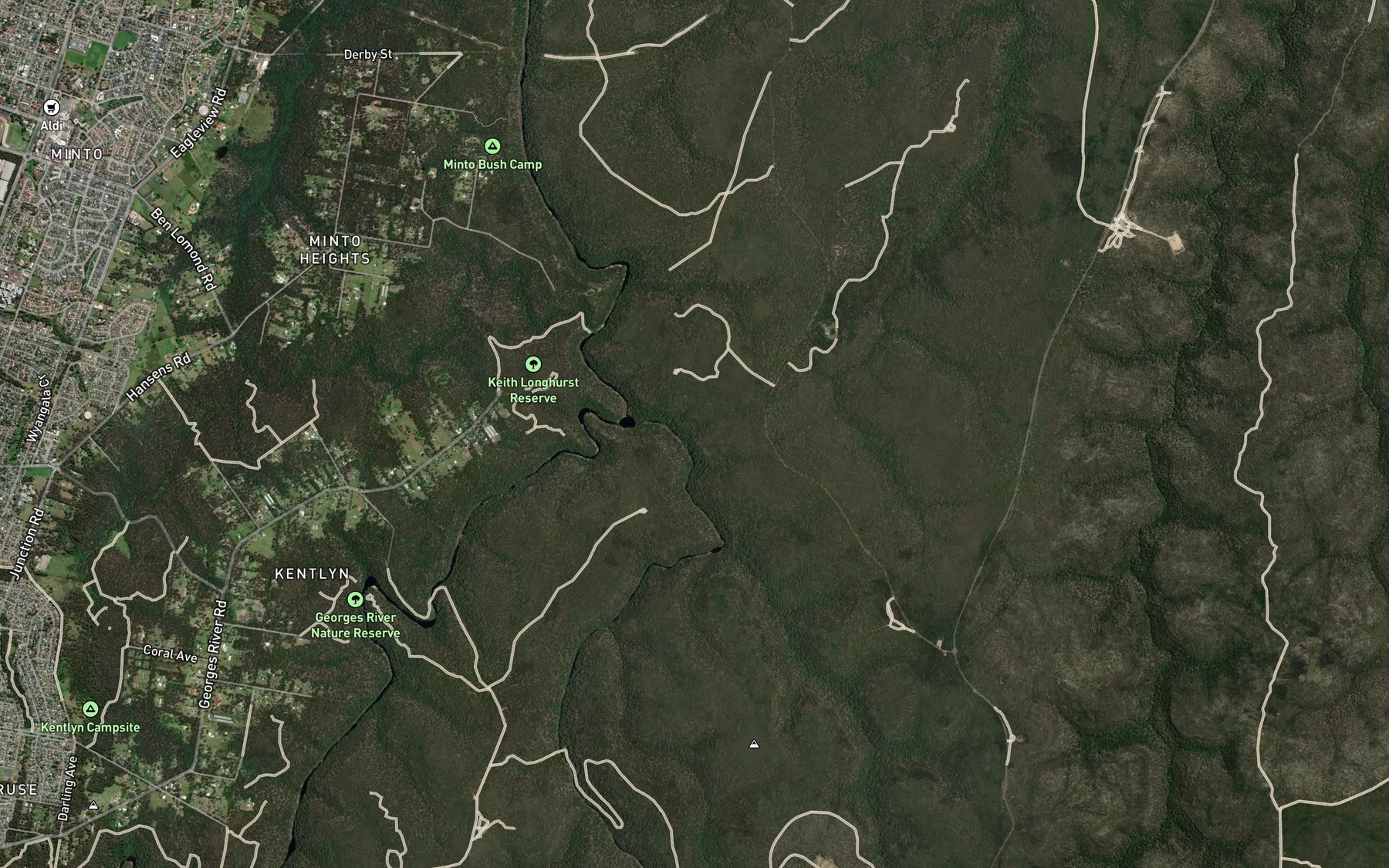 Satellite map of the Punchbowl Creek