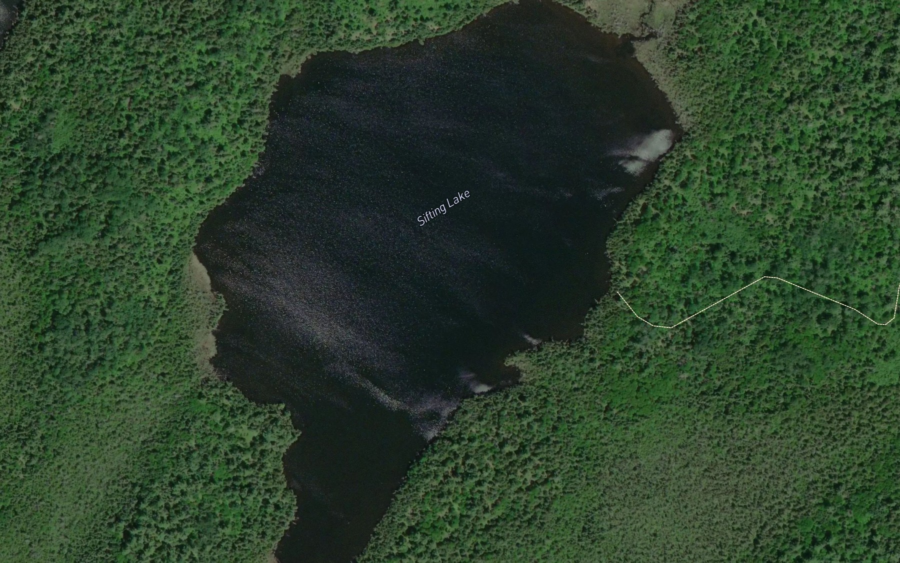 Satellite map of the Sifting Lake